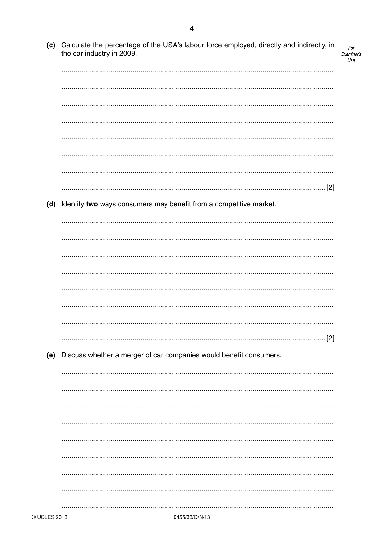 Cambridge IGCSE Economics 0455 2013 Oct/Nov Paper 3 · Variant 3 question paper, page 4 of 8