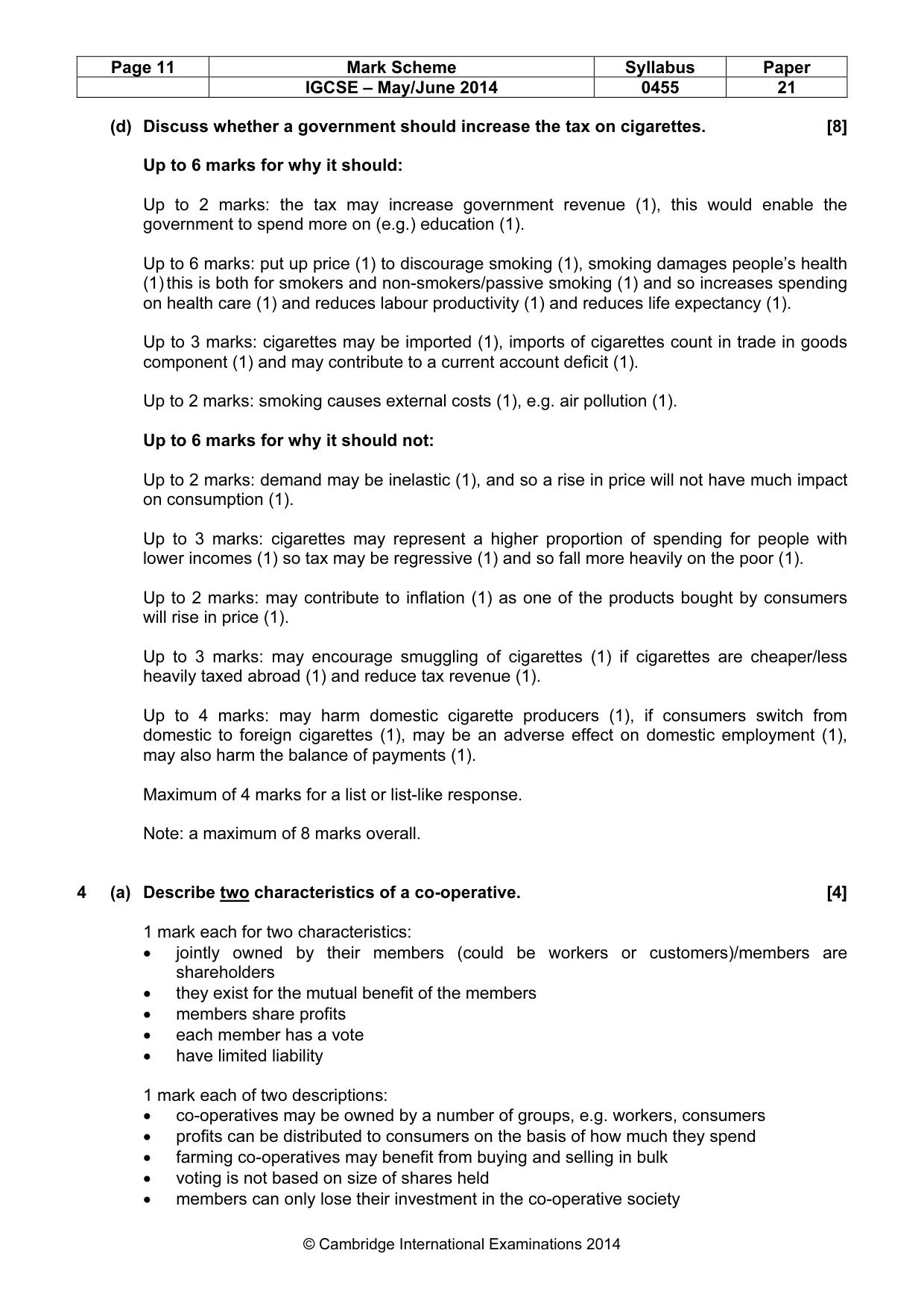 Mark scheme, page 11 of 19