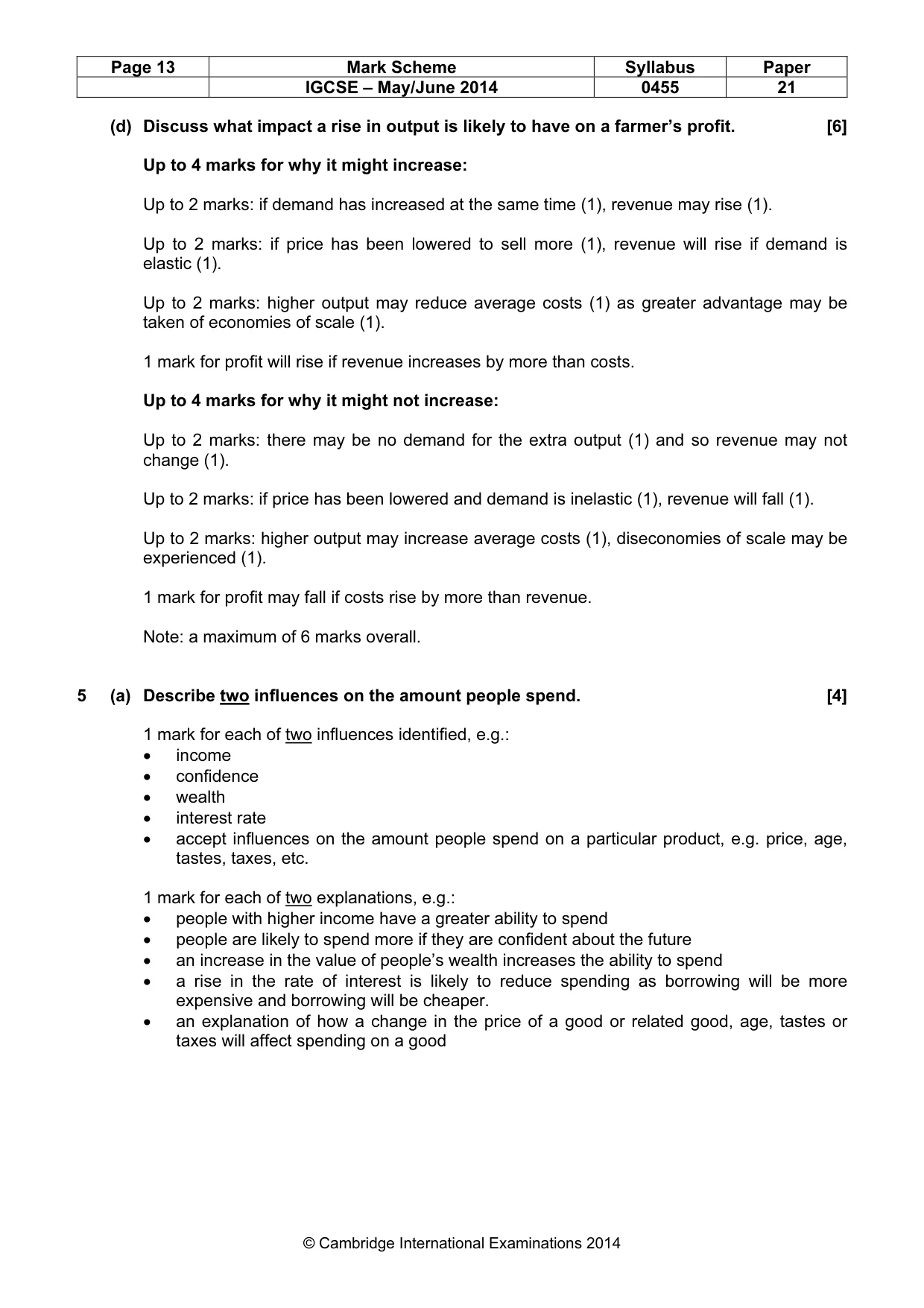 Mark scheme, page 13 of 19