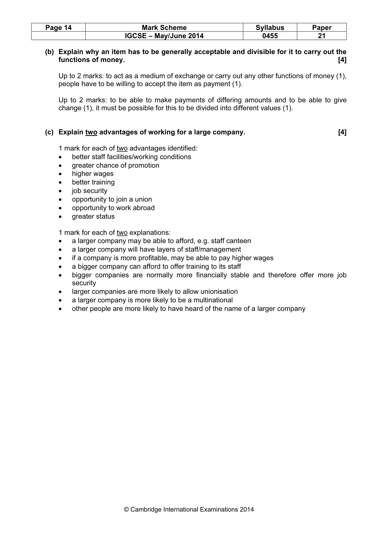 Mark scheme, page 14 of 19