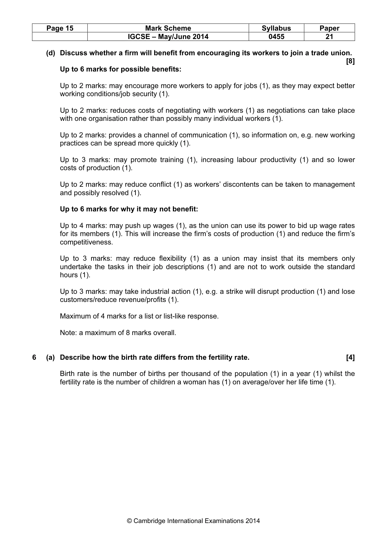 Mark scheme, page 15 of 19