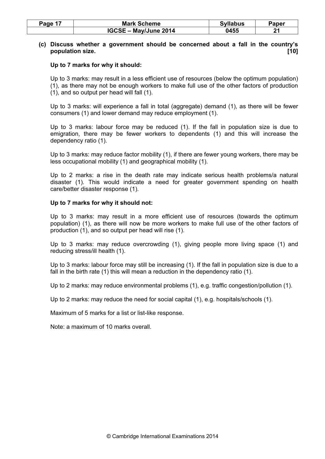 Mark scheme, page 17 of 19