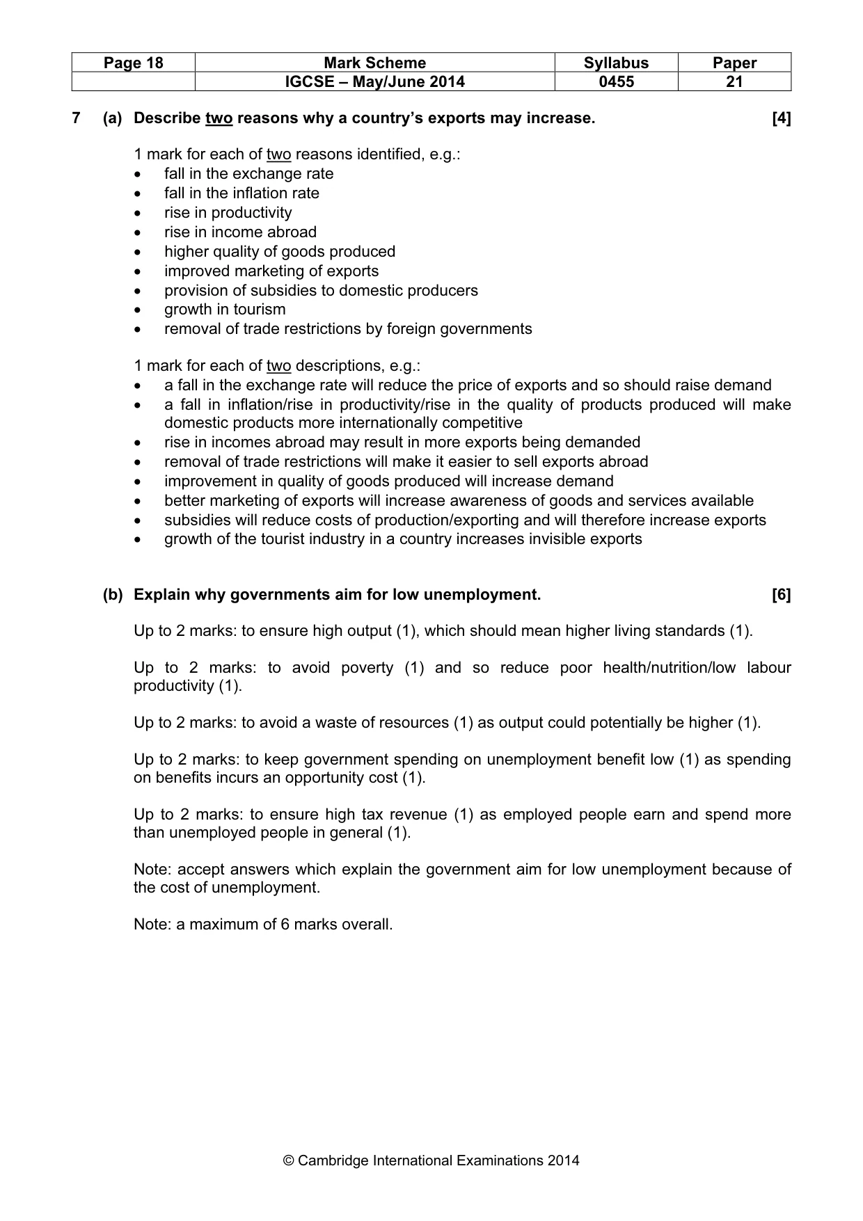 Mark scheme, page 18 of 19
