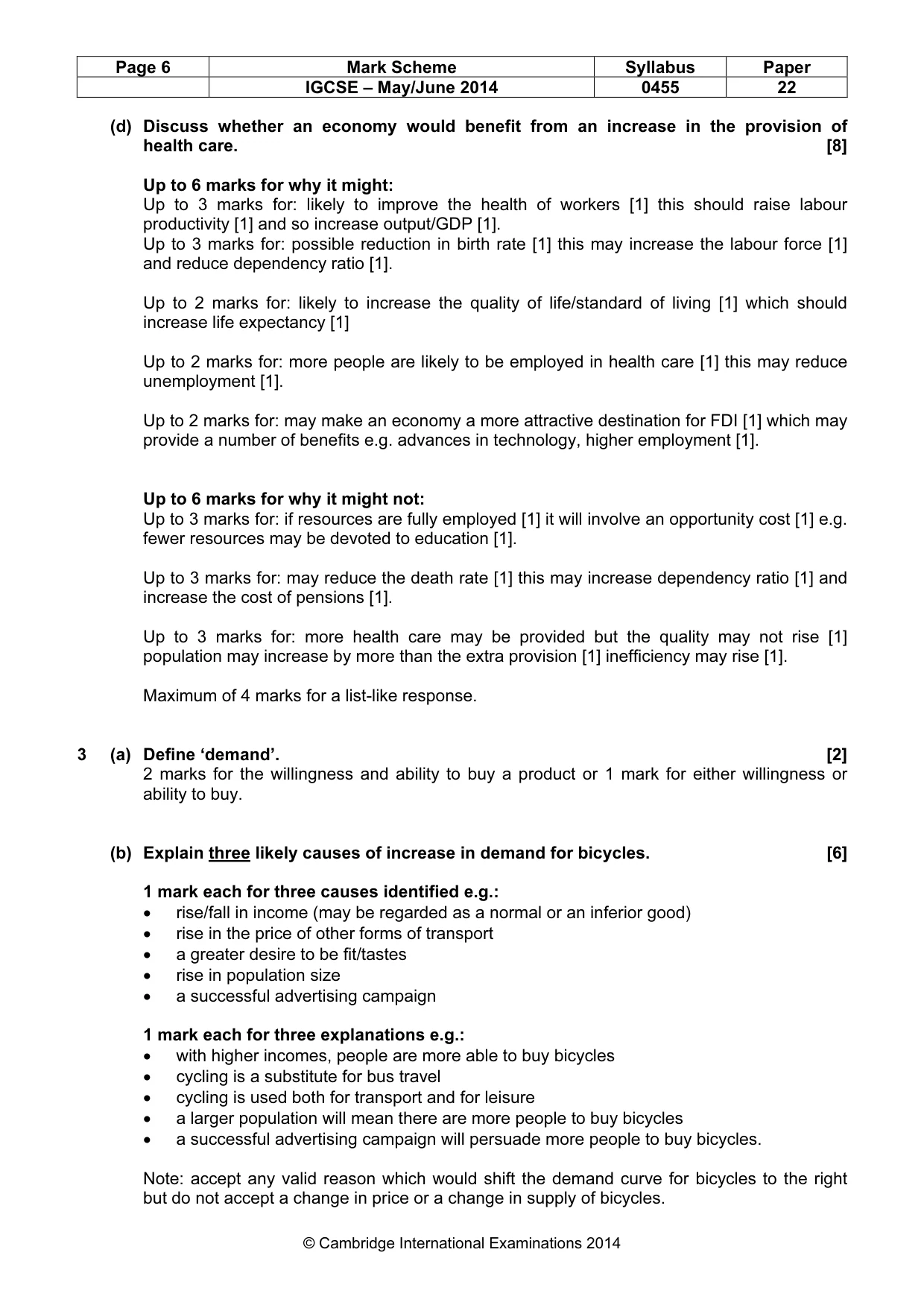 Mark scheme, page 6 of 14