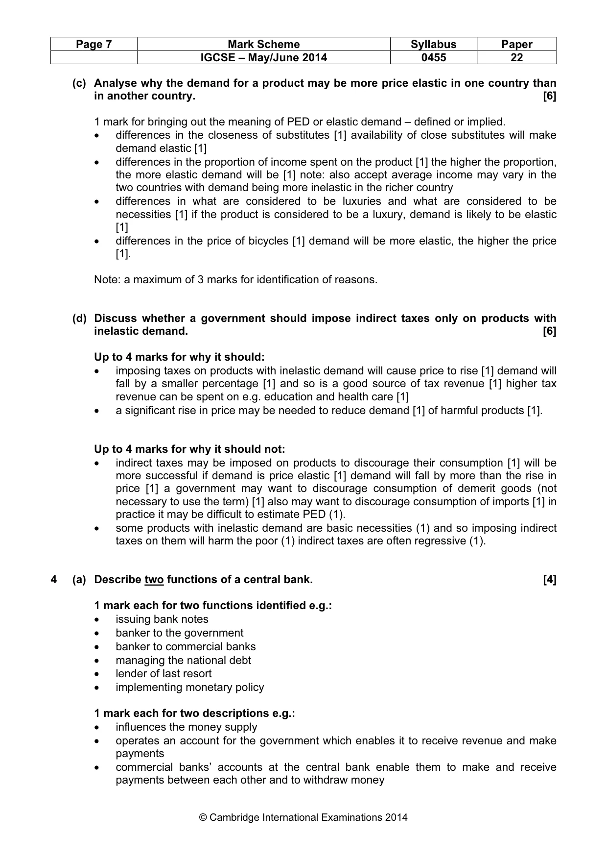 Mark scheme, page 7 of 14