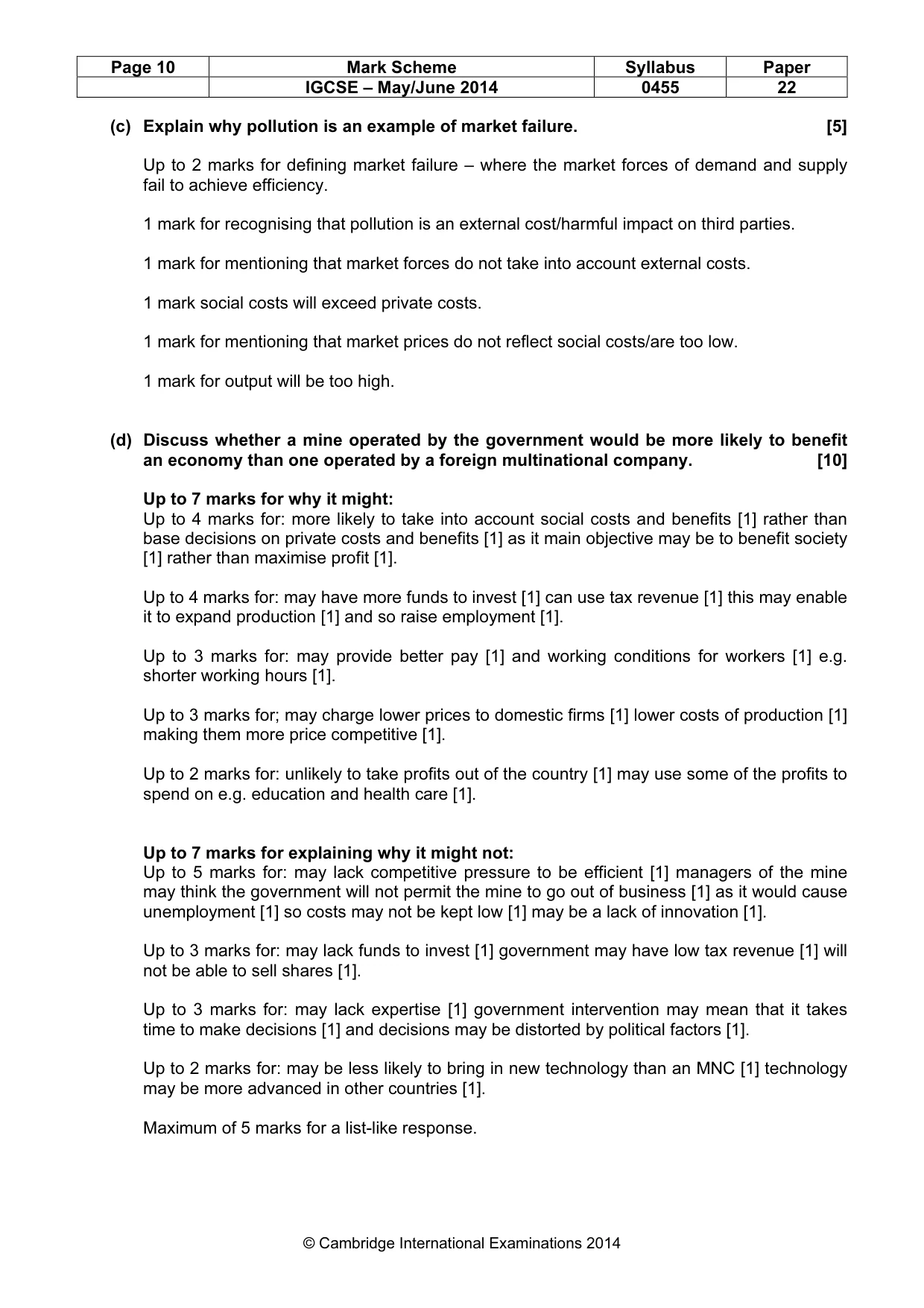 Mark scheme, page 10 of 14