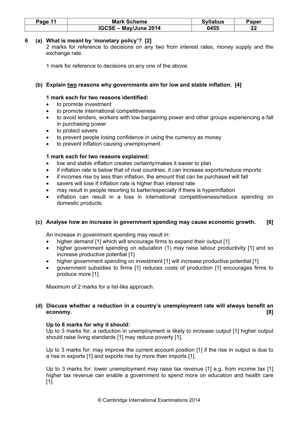 Mark scheme, page 11 of 14