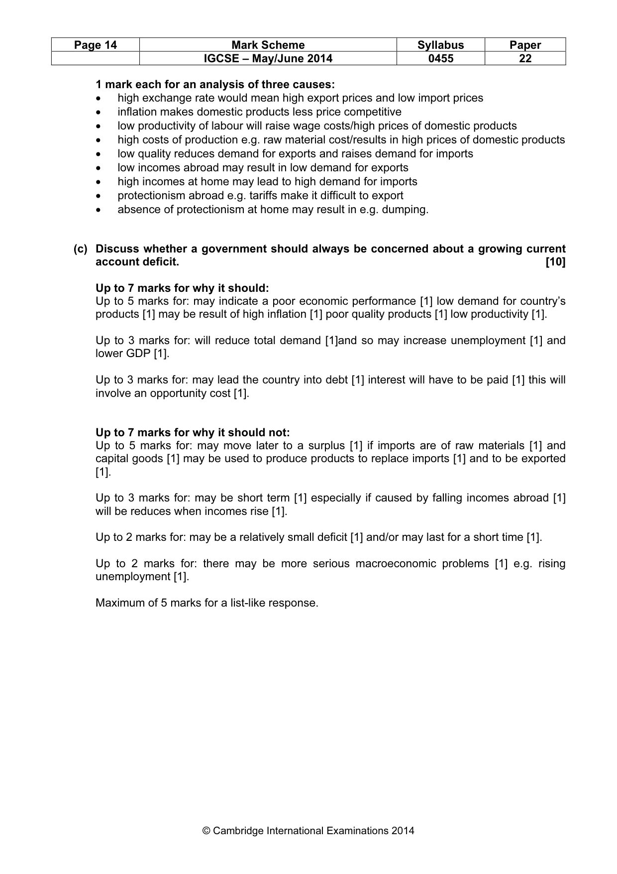 Mark scheme, page 14 of 14