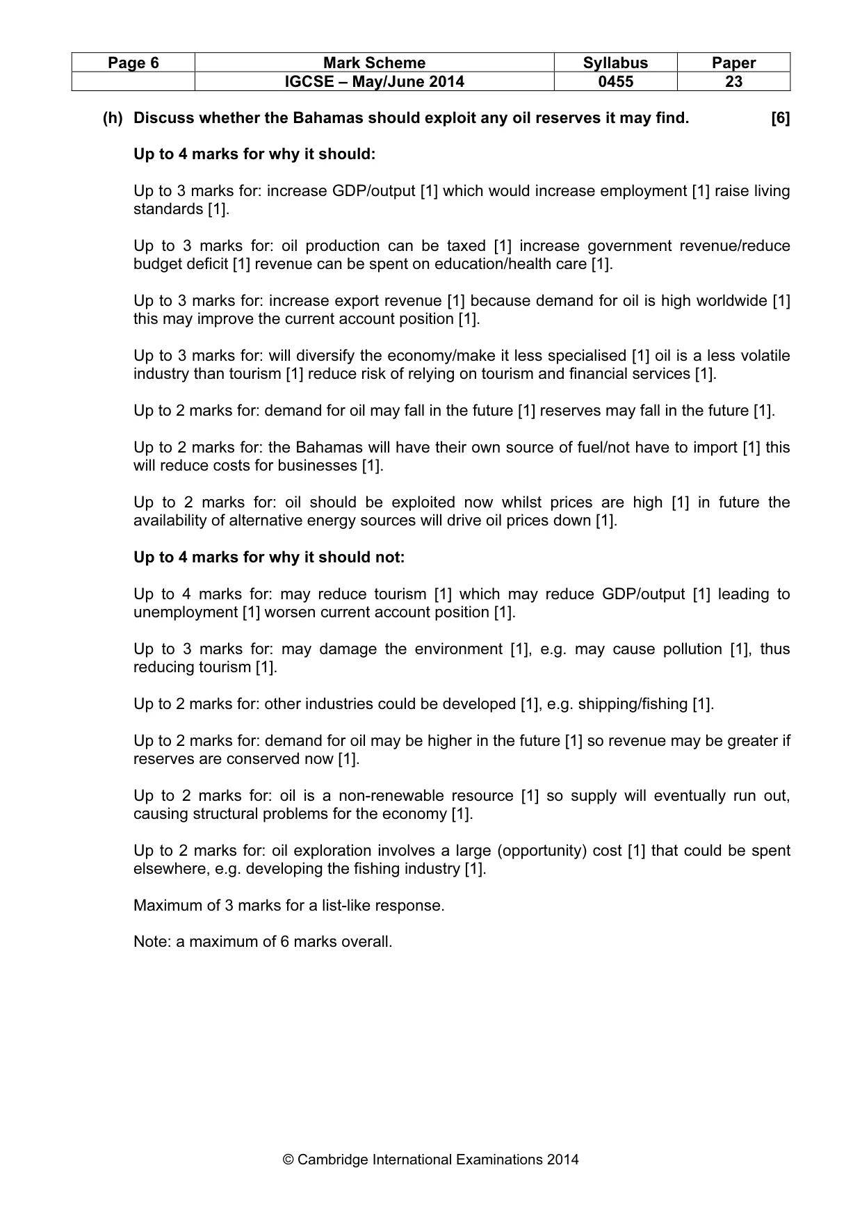 Mark scheme, page 6 of 19