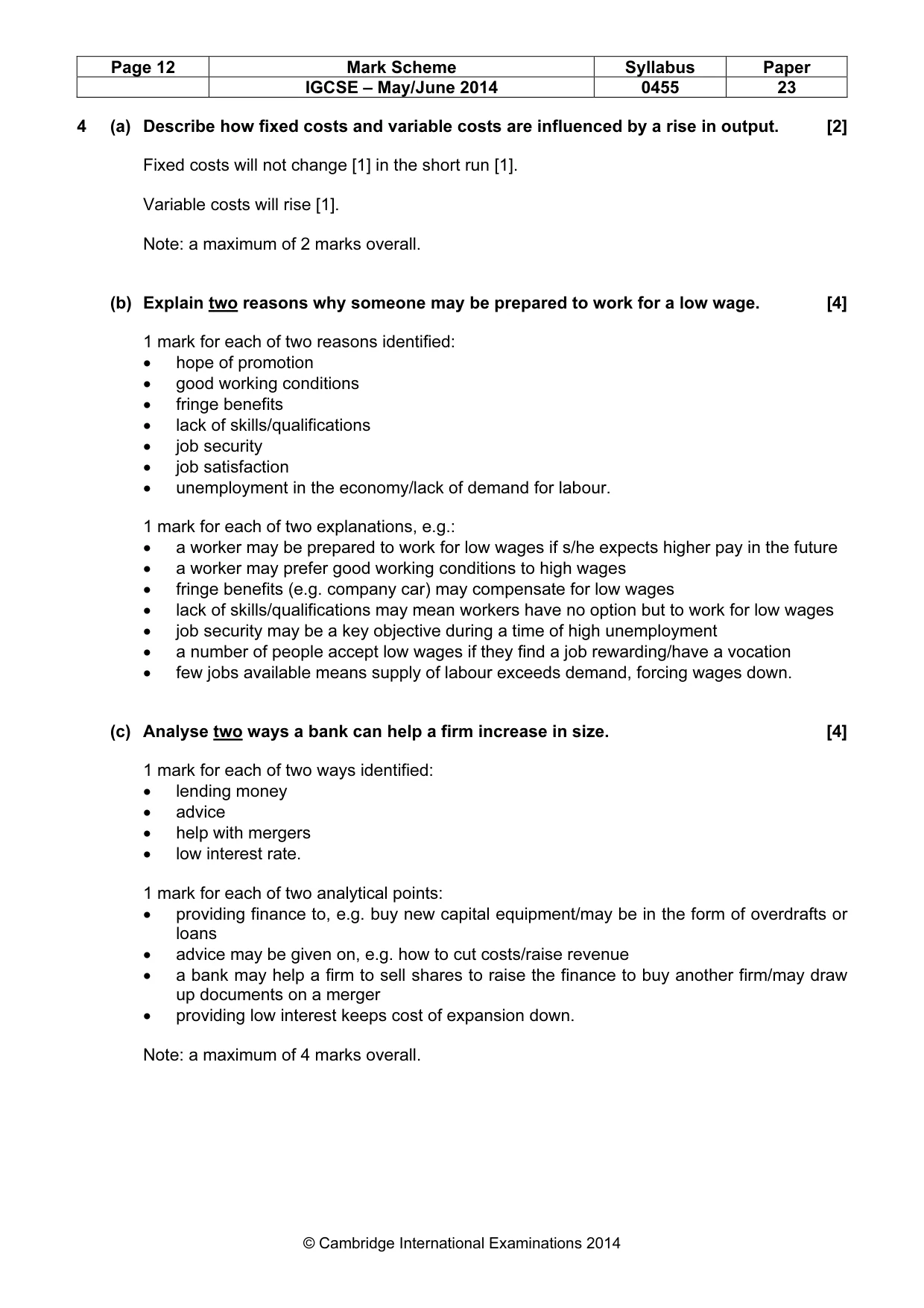 Mark scheme, page 12 of 19