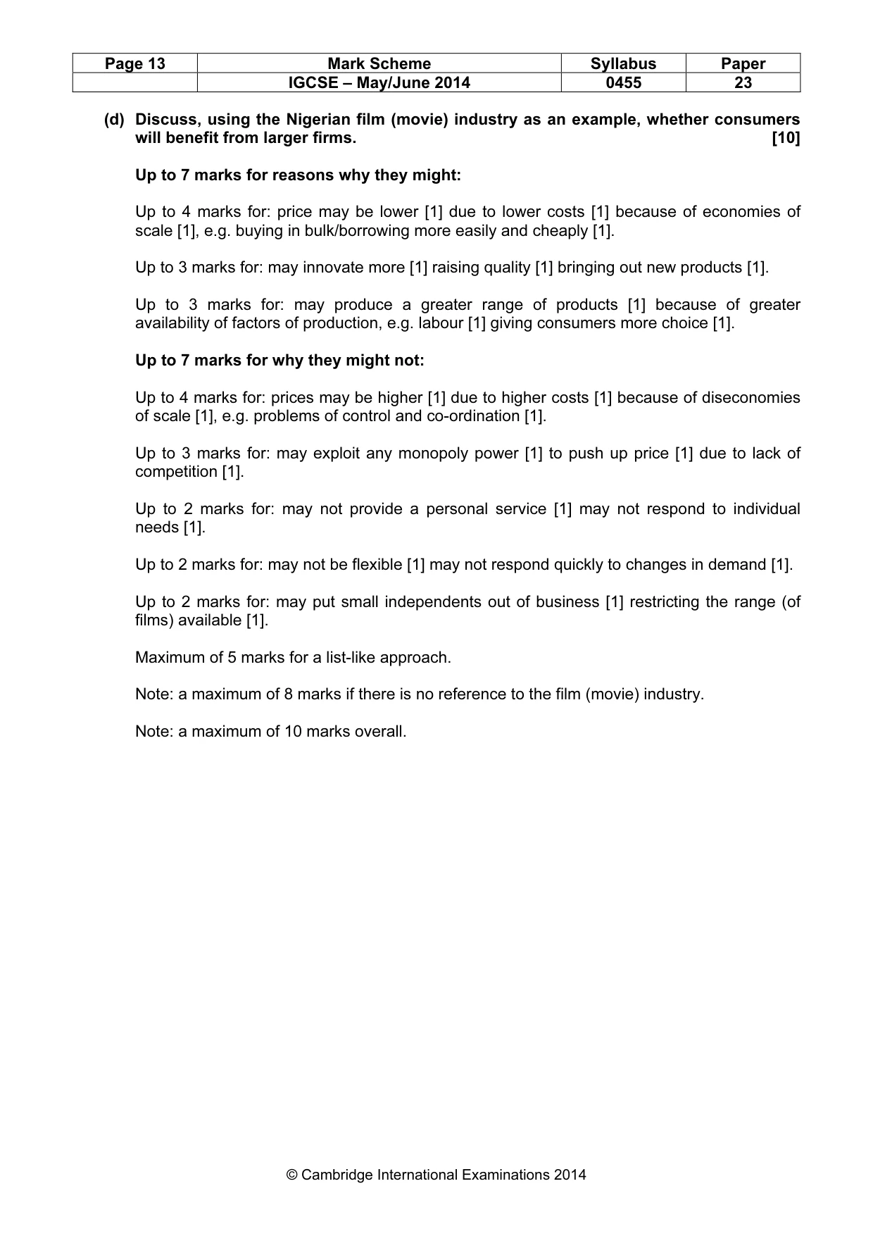 Mark scheme, page 13 of 19