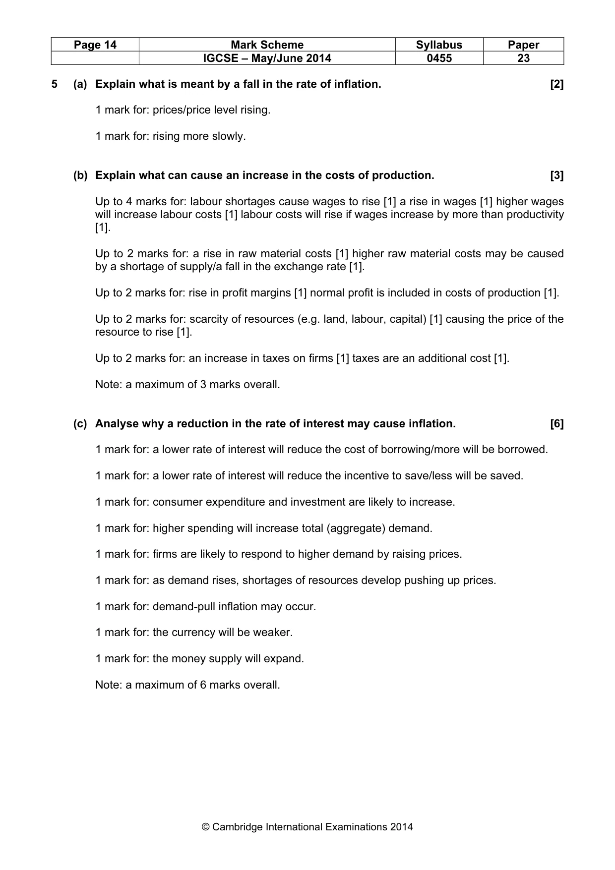 Mark scheme, page 14 of 19