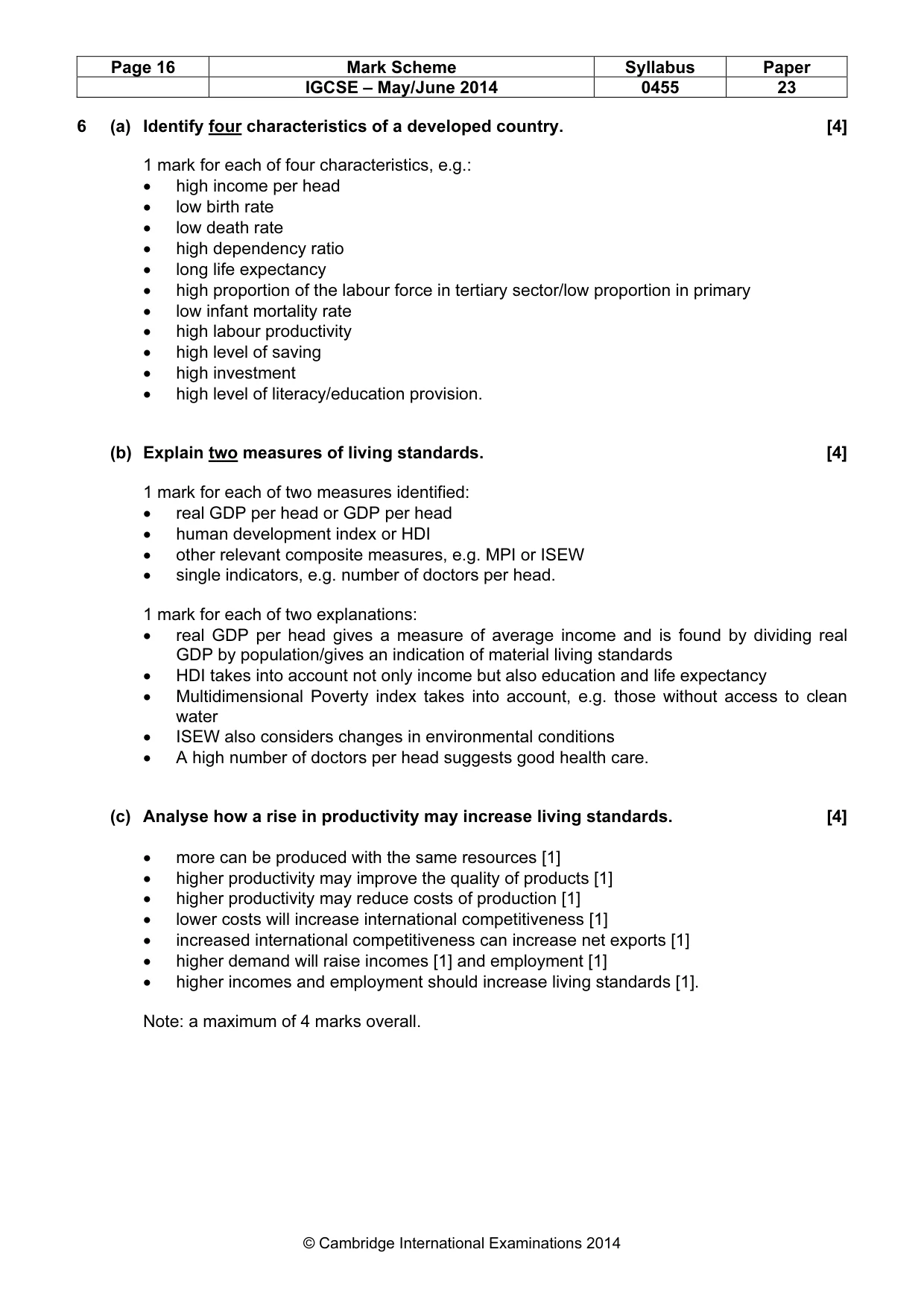 Mark scheme, page 16 of 19