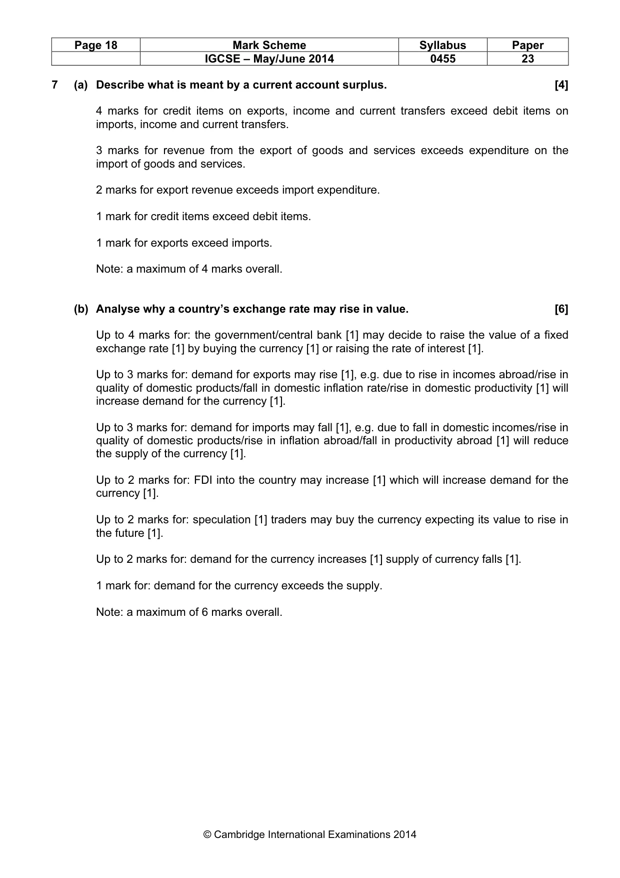 Mark scheme, page 18 of 19