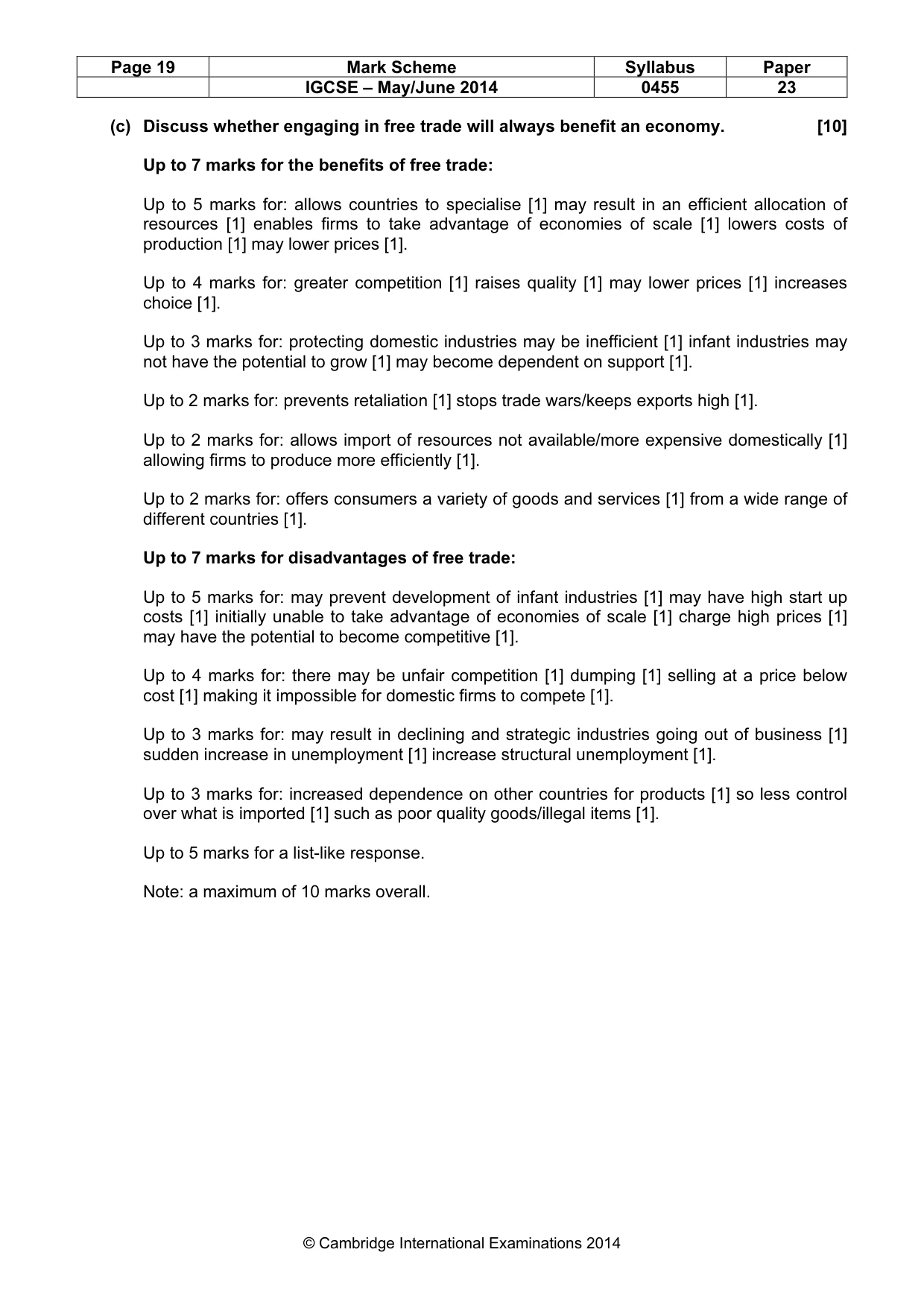 Mark scheme, page 19 of 19