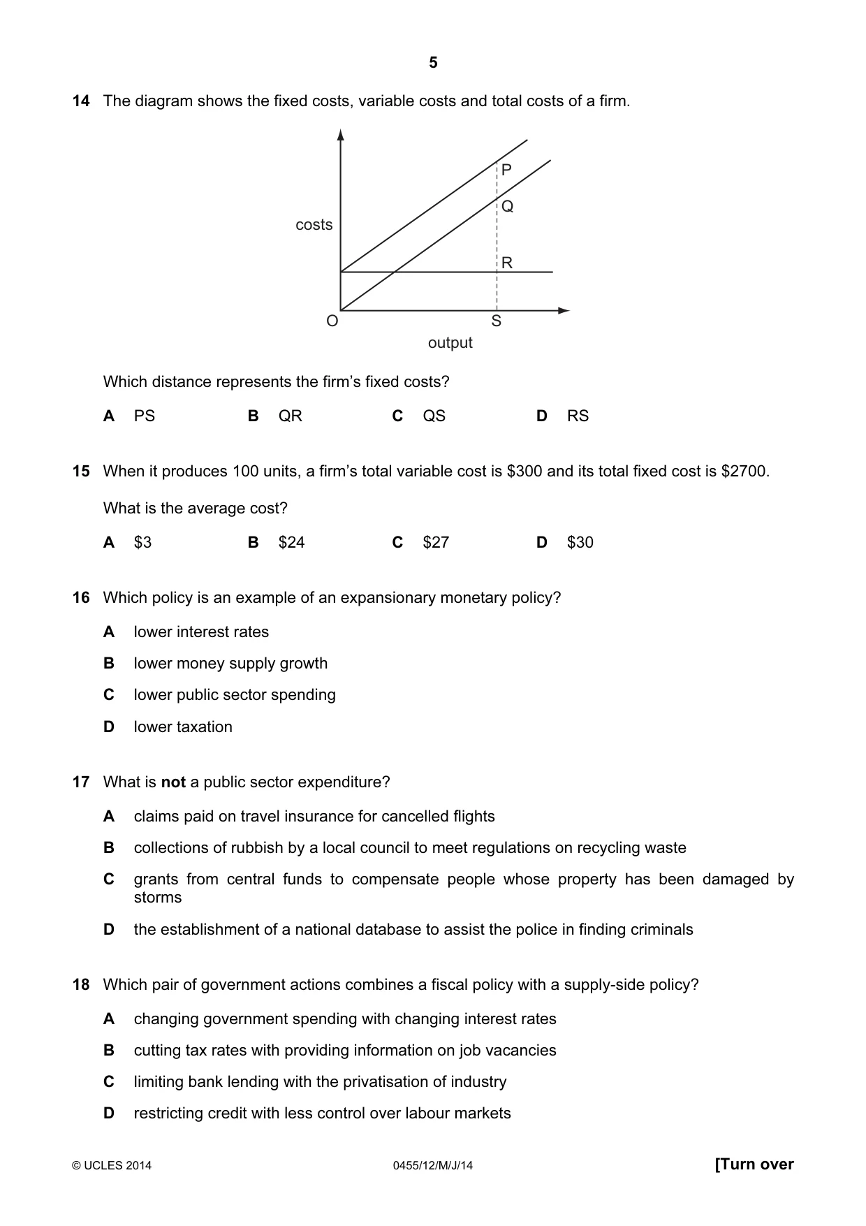 Cambridge IGCSE Economics 0455 2014 May/June Paper 1 · Variant 2 question paper, page 5 of 12