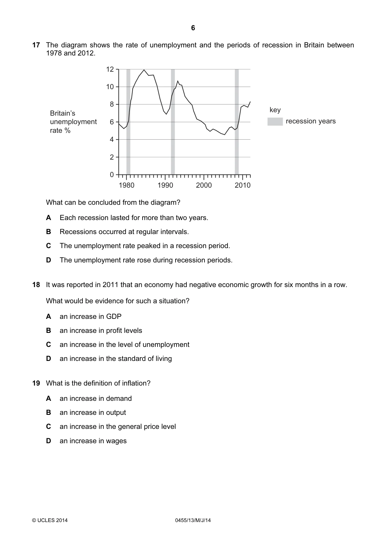 Cambridge IGCSE Economics 0455 2014 May/June Paper 1 · Variant 3 question paper, page 6 of 12