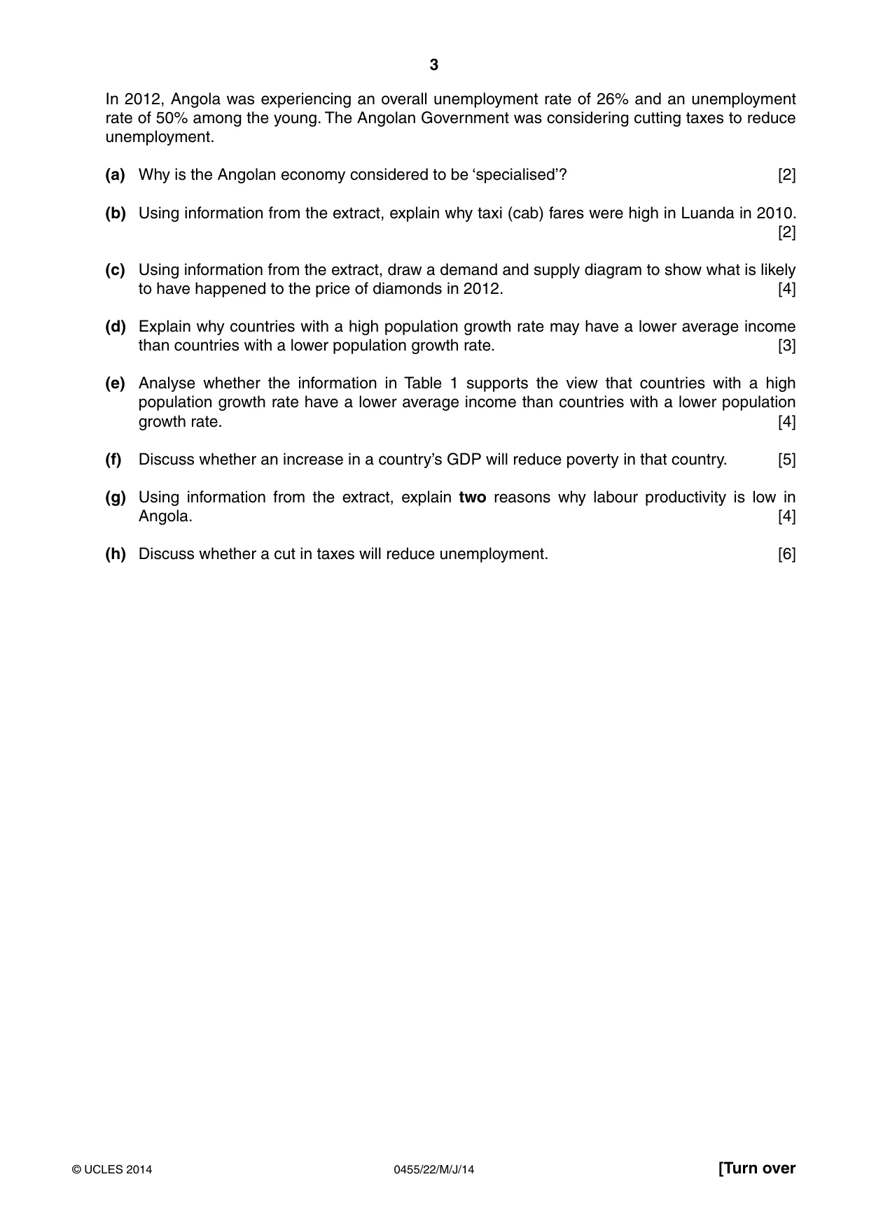 Cambridge IGCSE Economics 0455 2014 May/June Paper 2 · Variant 2 question paper, page 3 of 8