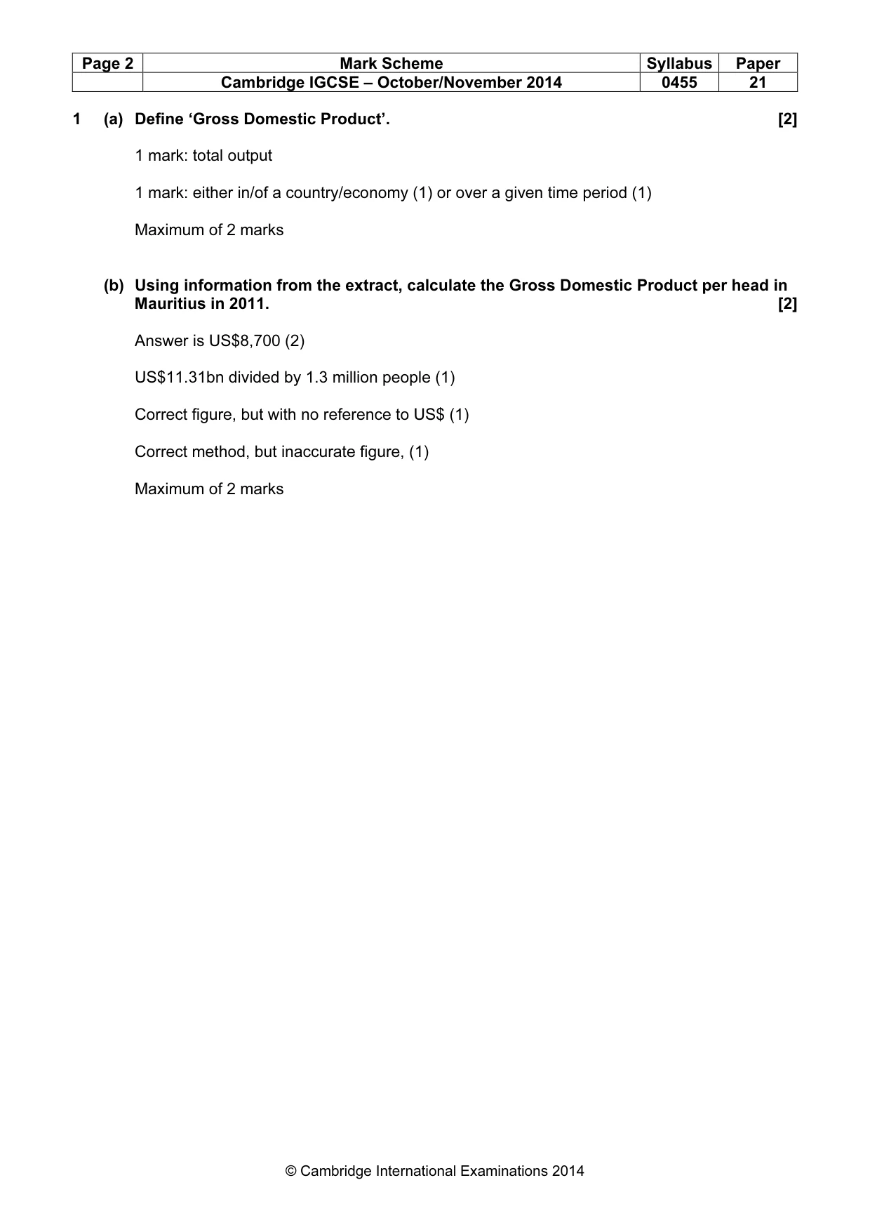 Mark scheme, page 2 of 19