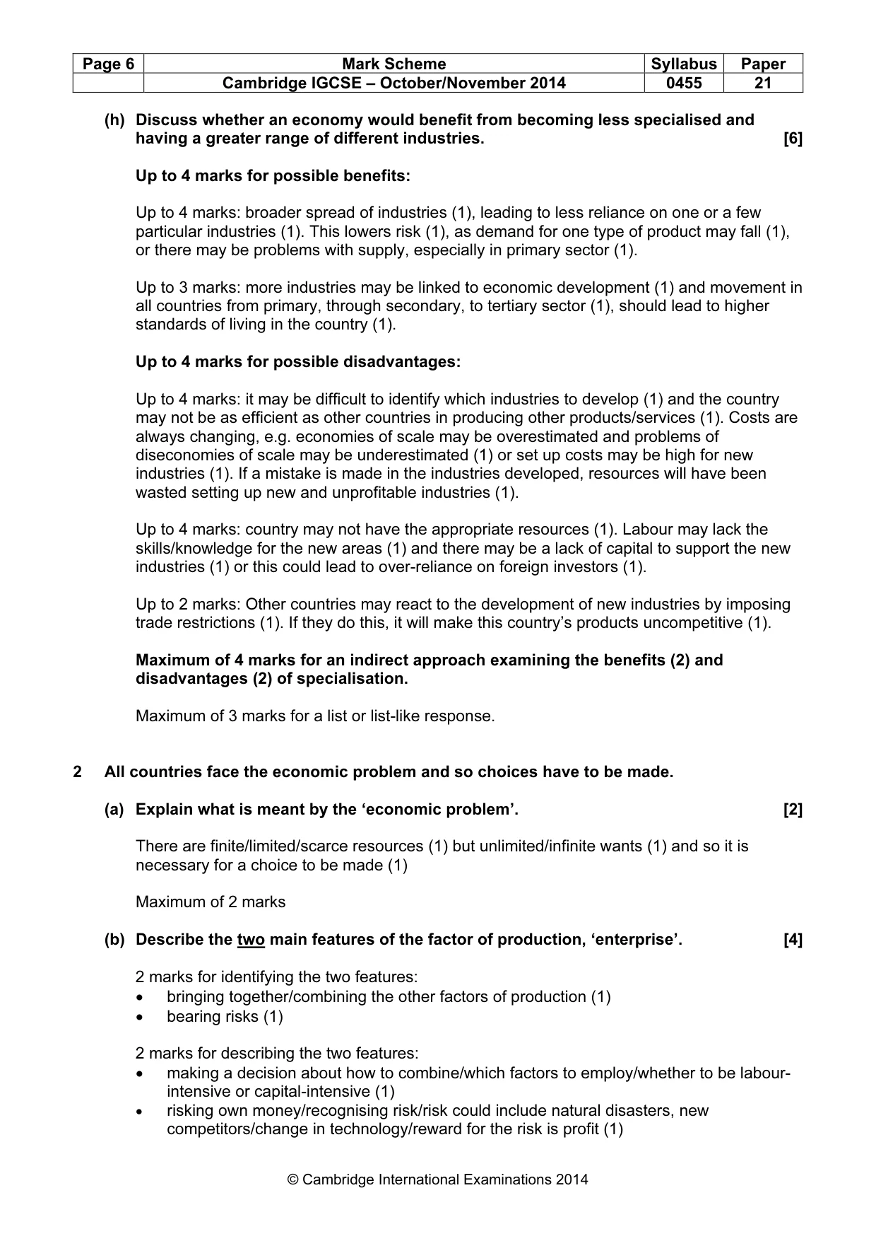 Mark scheme, page 6 of 19