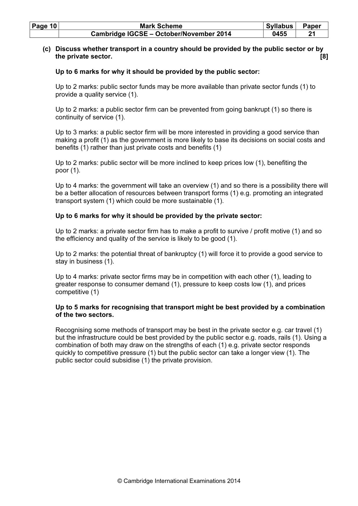 Mark scheme, page 10 of 19