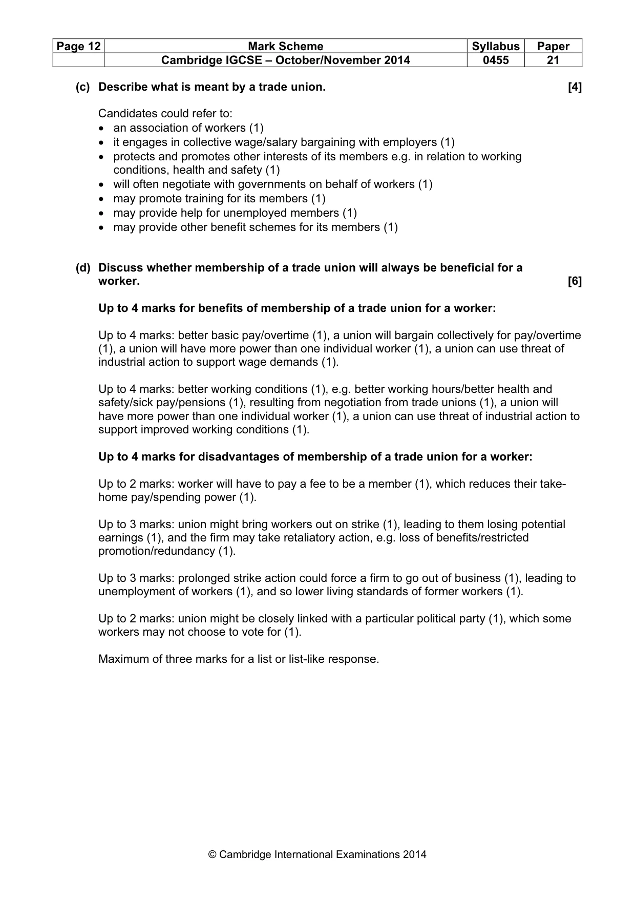 Mark scheme, page 12 of 19