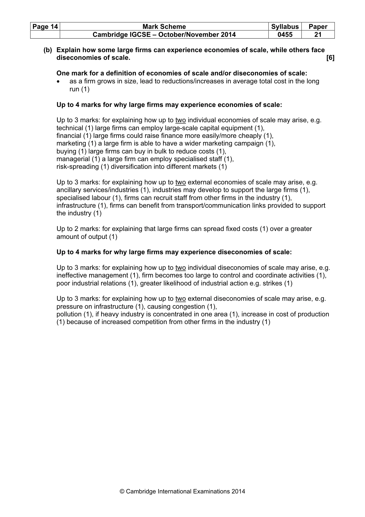 Mark scheme, page 14 of 19