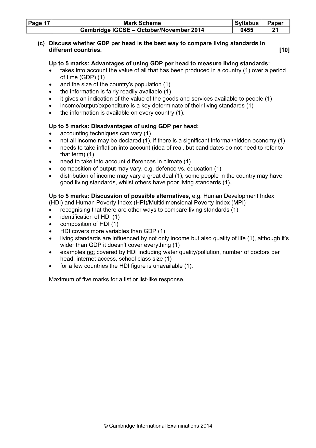 Mark scheme, page 17 of 19