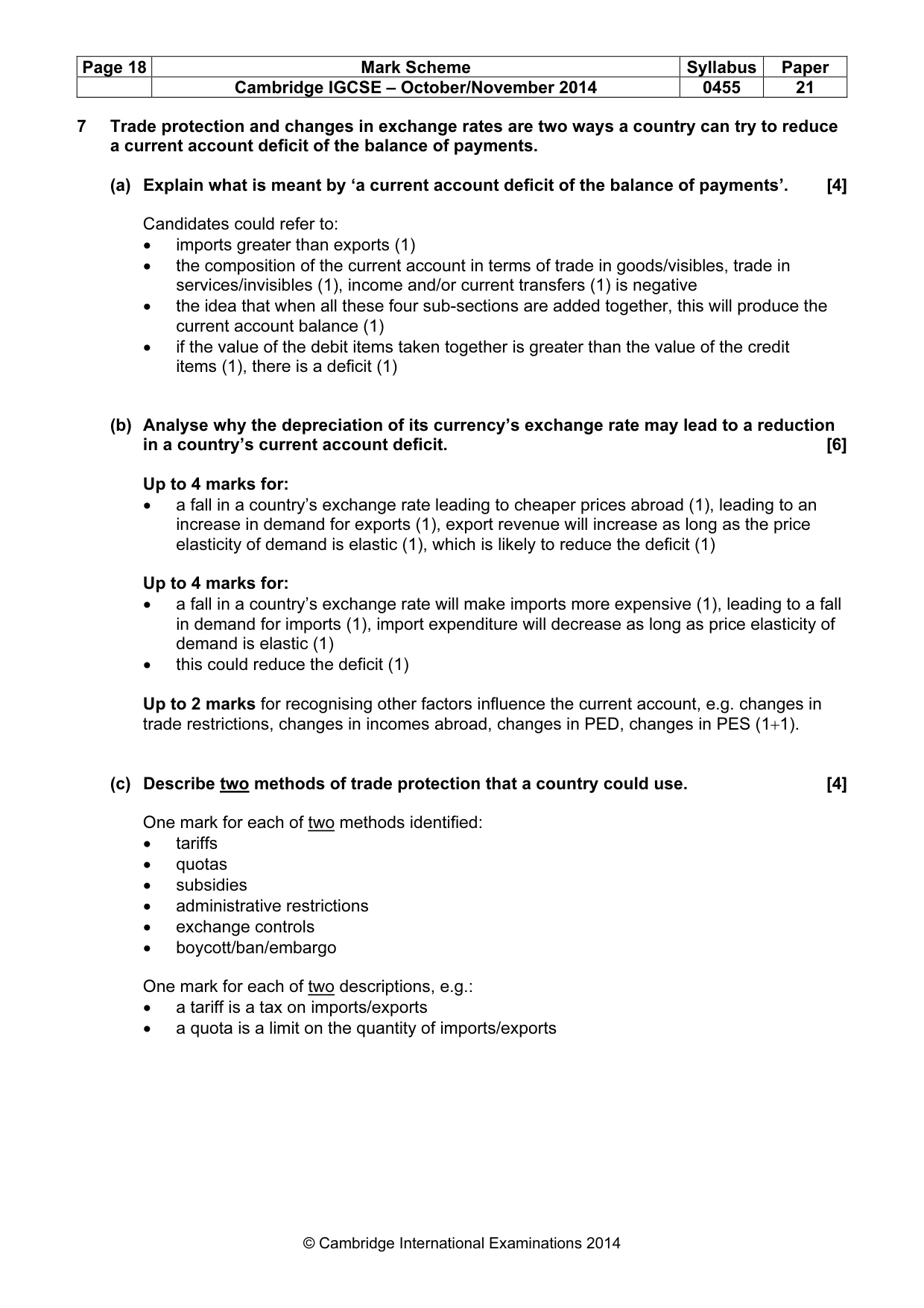 Mark scheme, page 18 of 19