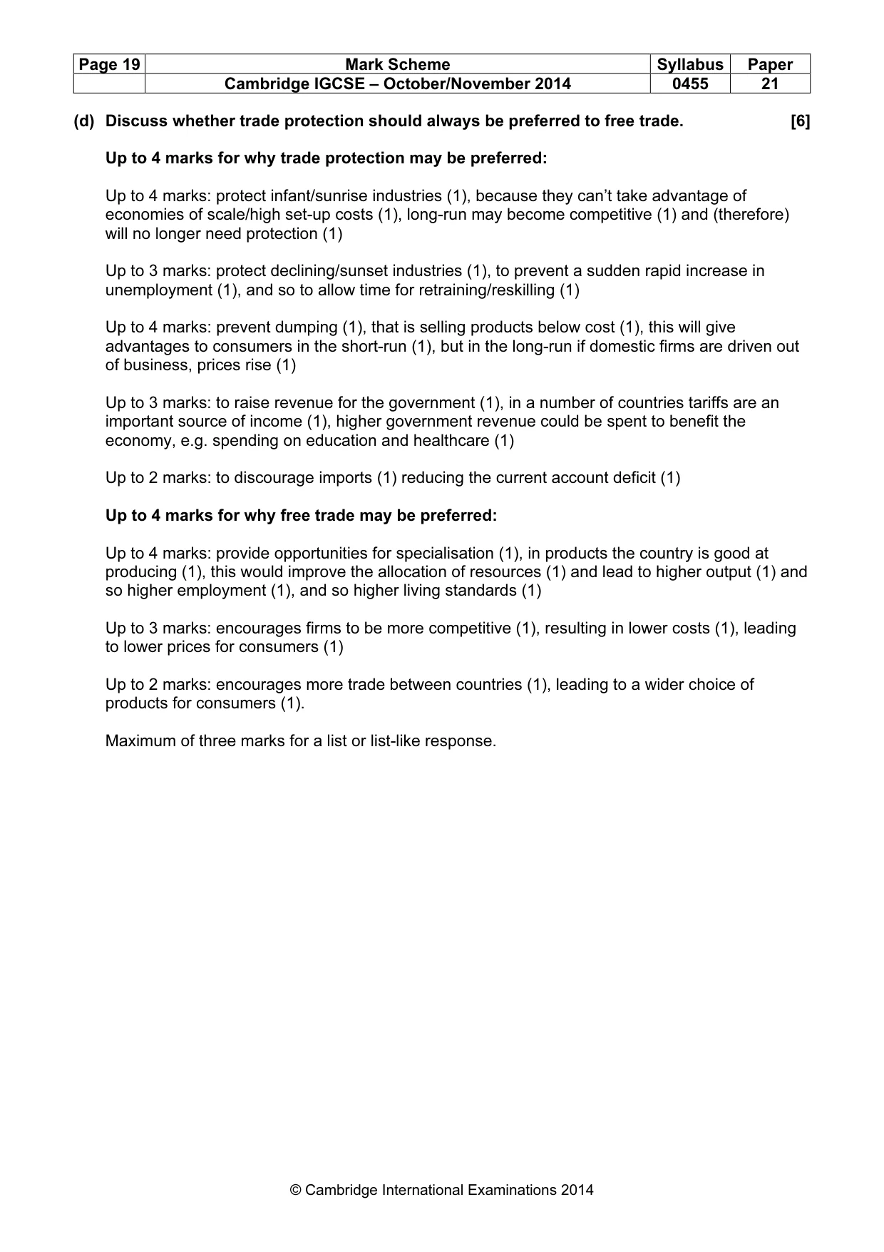 Mark scheme, page 19 of 19