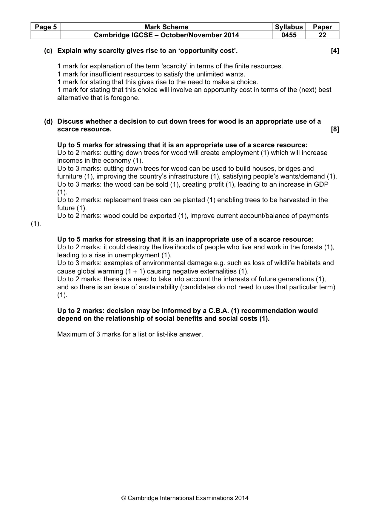 Mark scheme, page 5 of 13