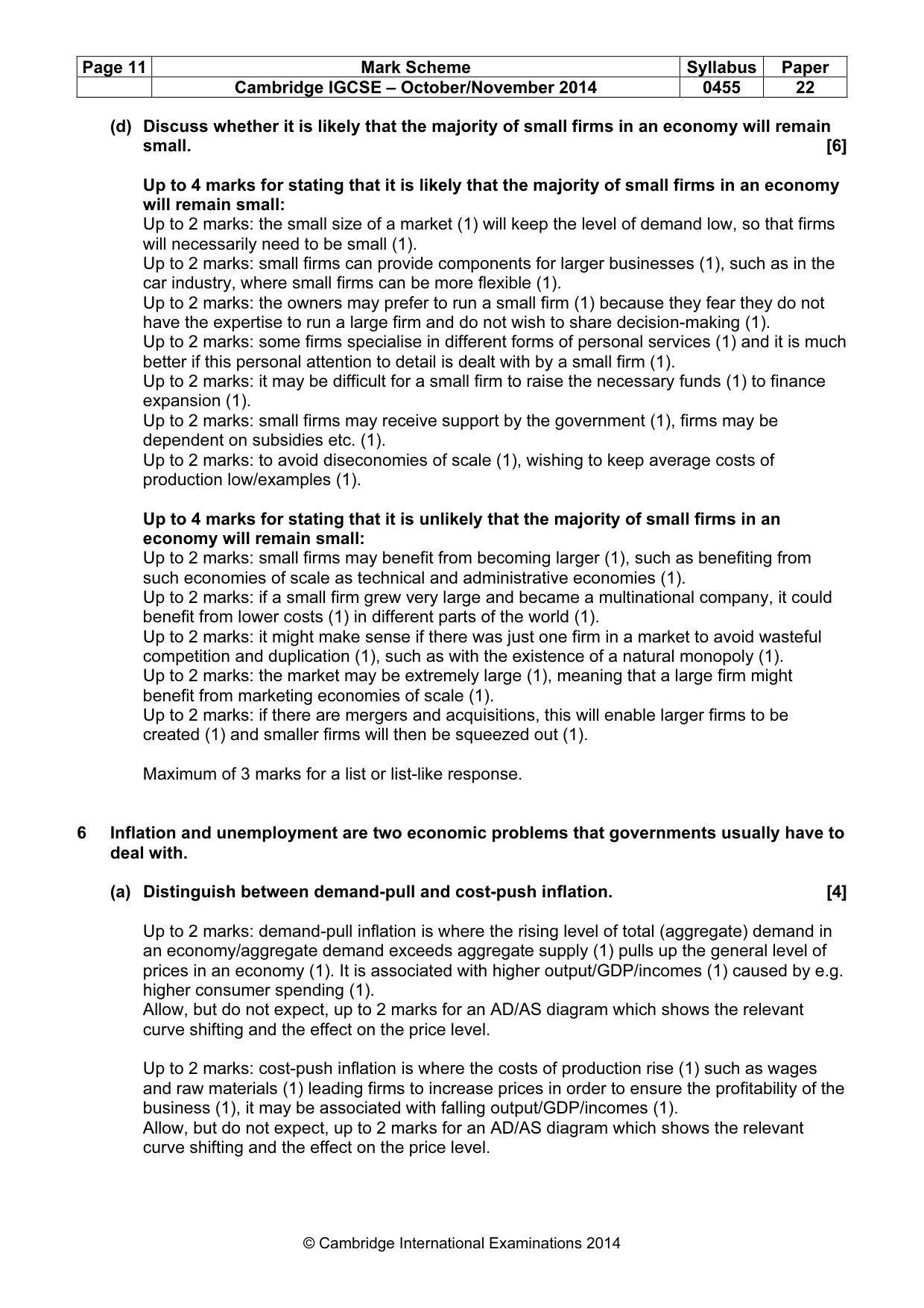 Mark scheme, page 11 of 13
