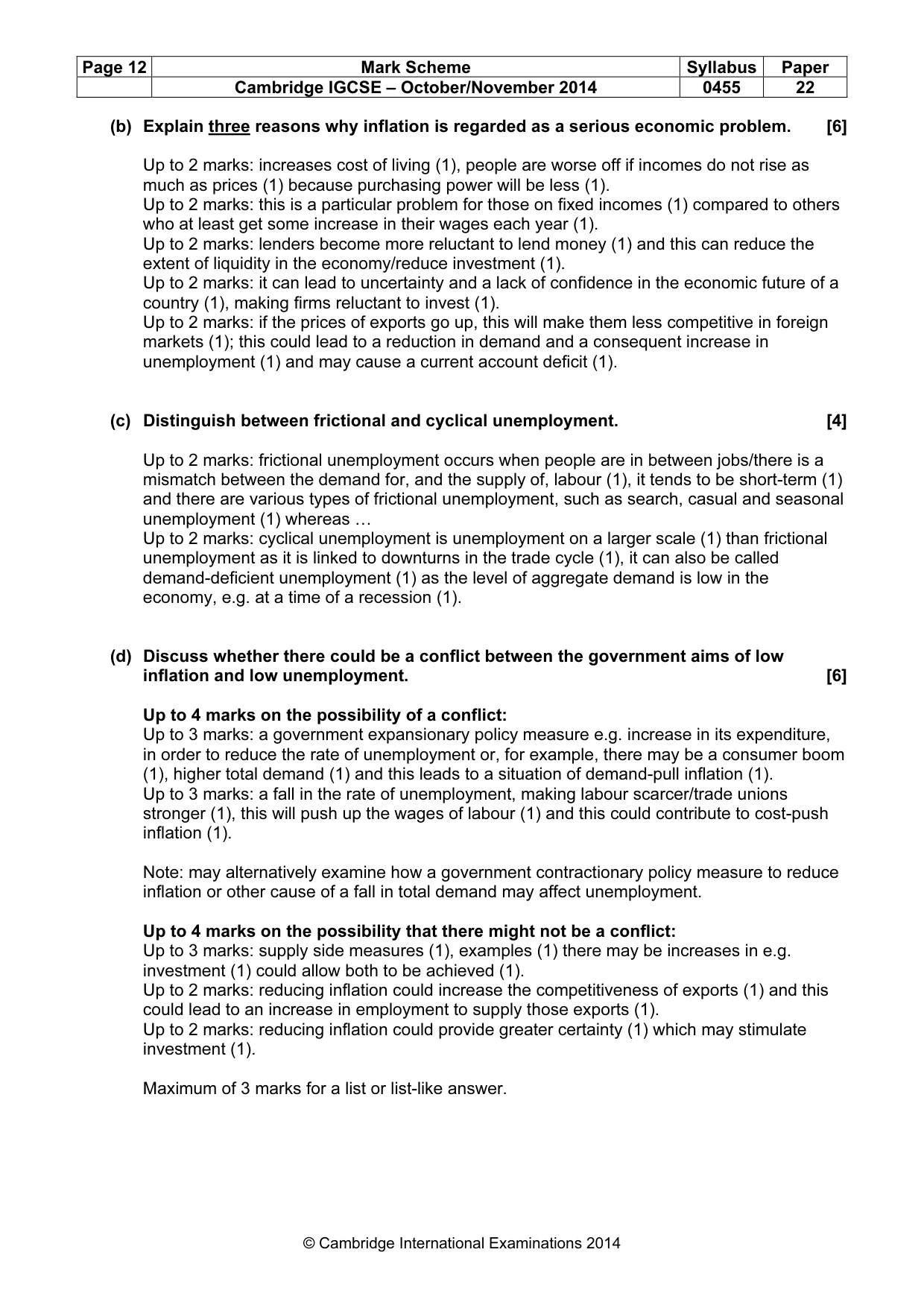 Mark scheme, page 12 of 13