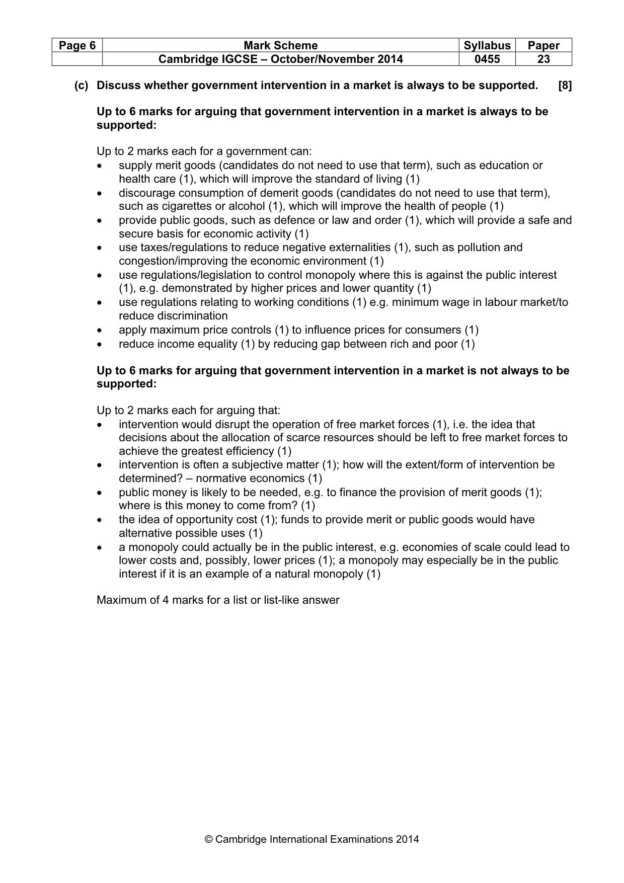 Mark scheme, page 6 of 16