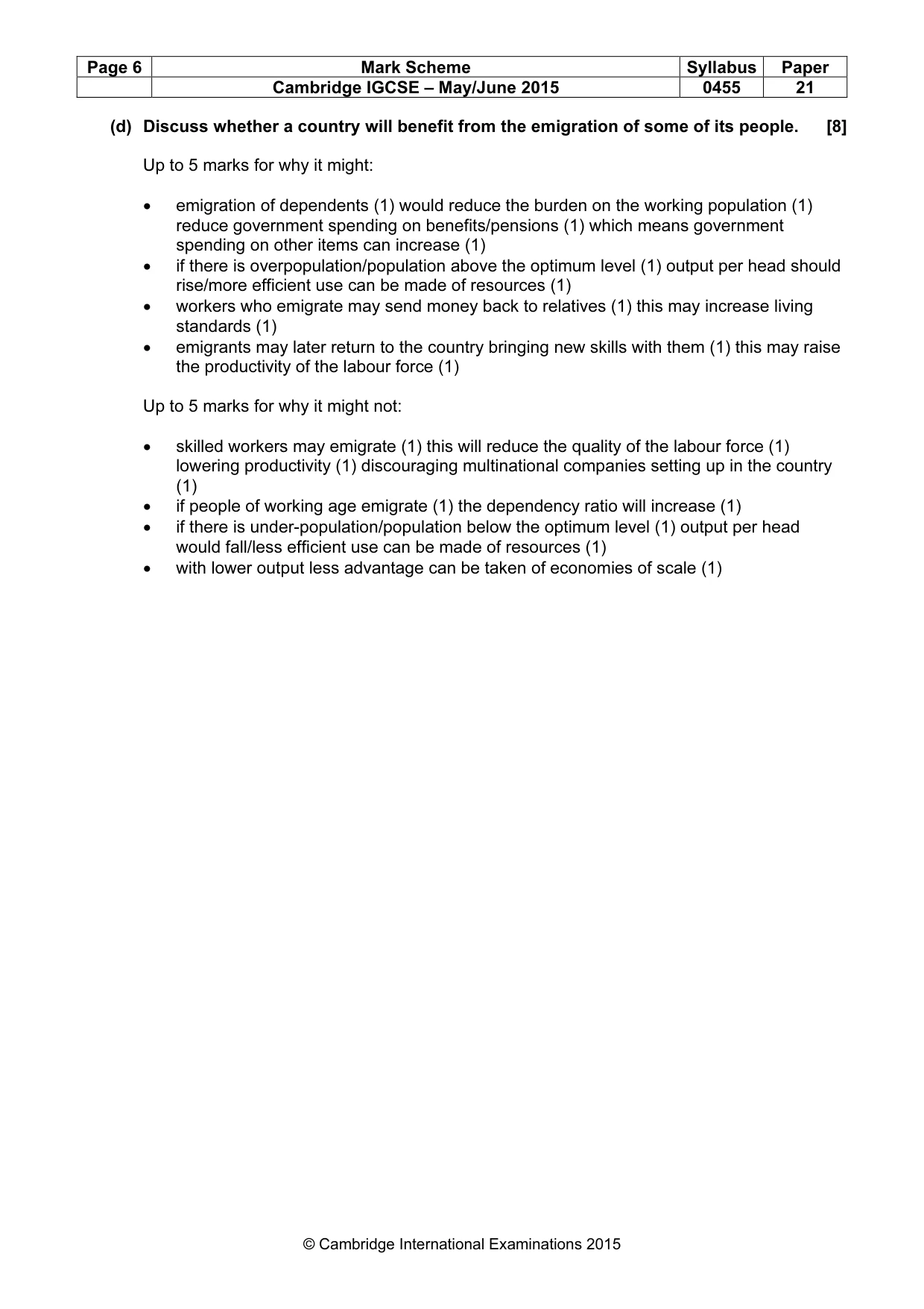 Mark scheme, page 6 of 15