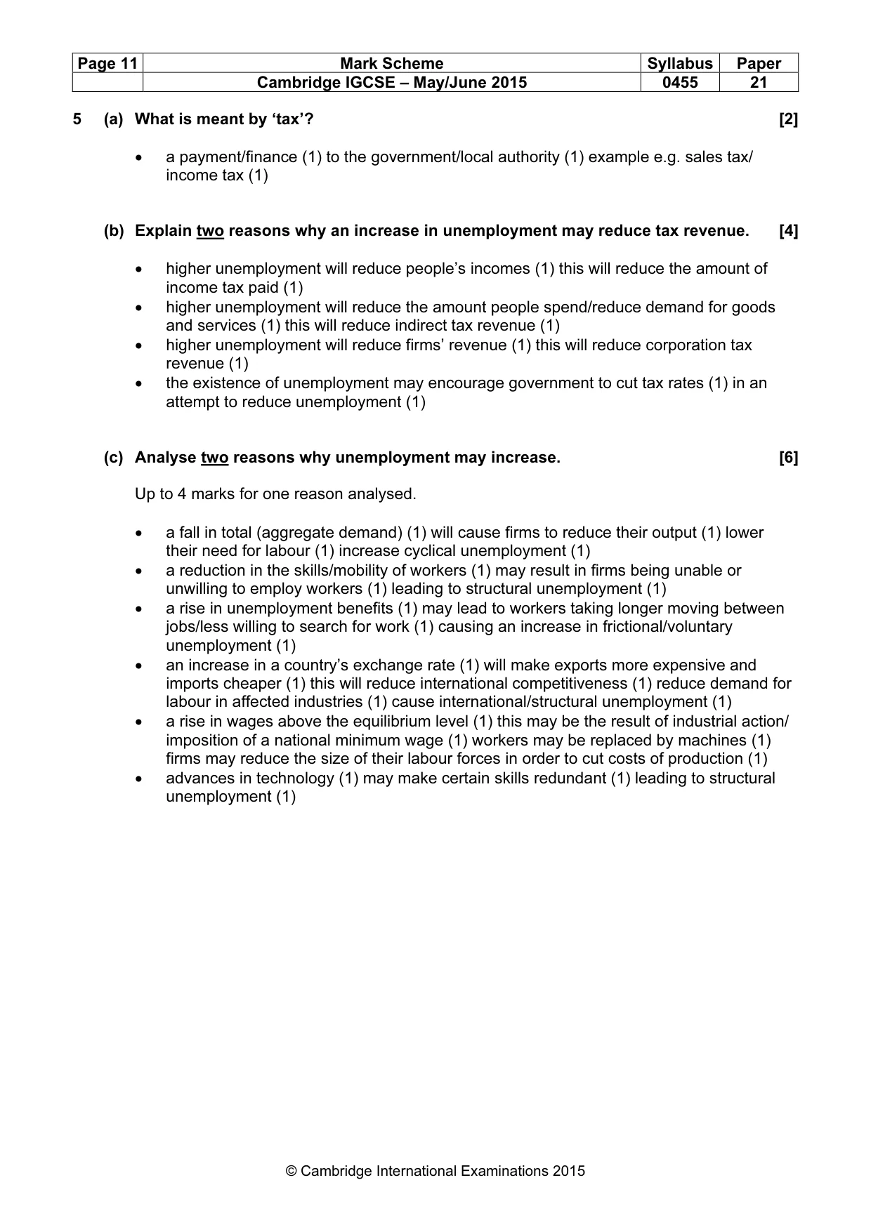 Mark scheme, page 11 of 15