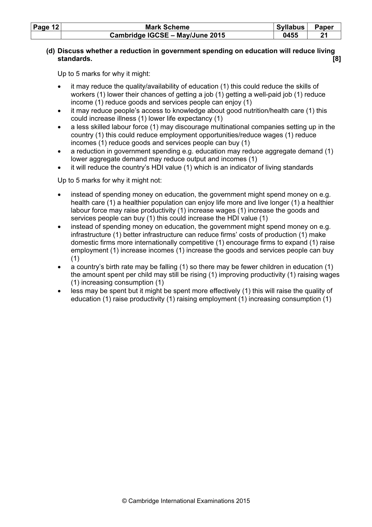 Mark scheme, page 12 of 15