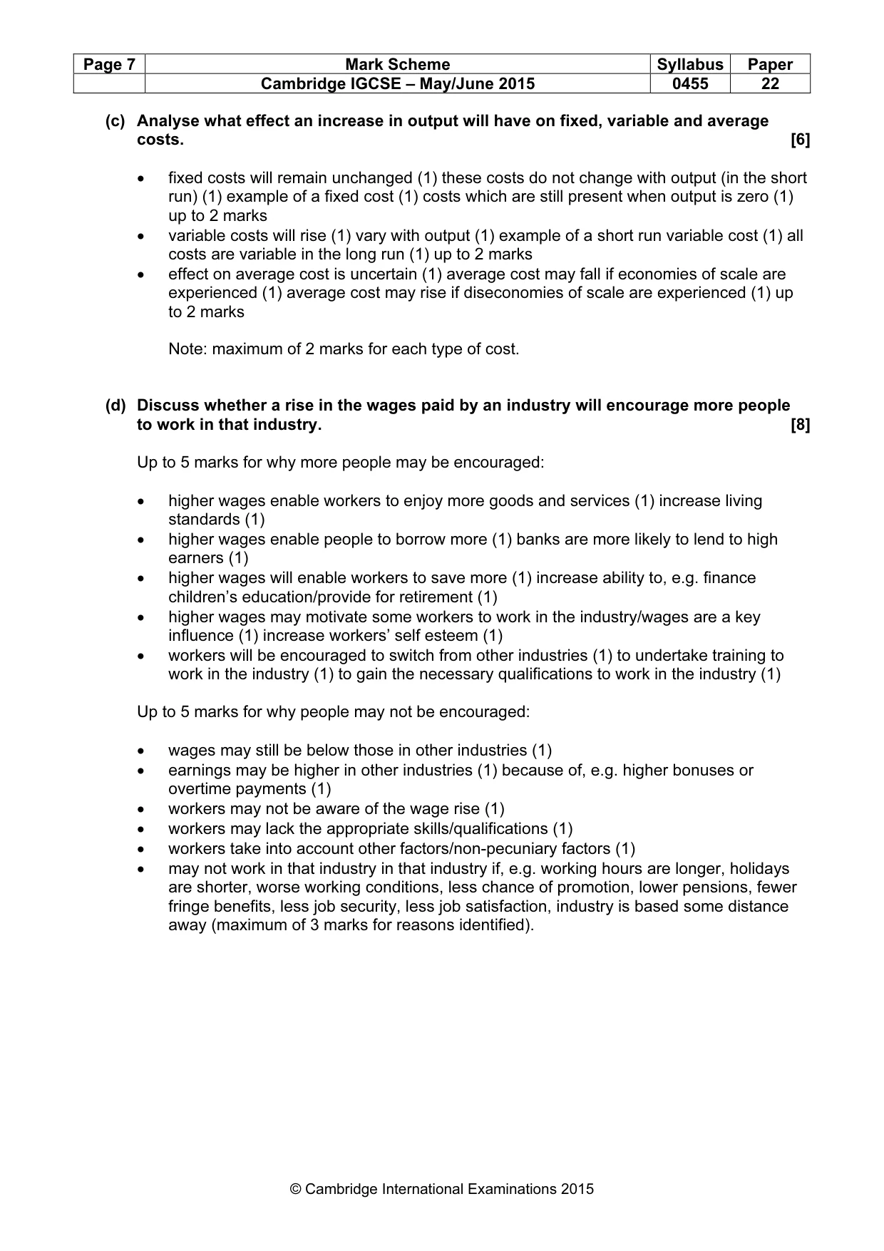 Mark scheme, page 7 of 14
