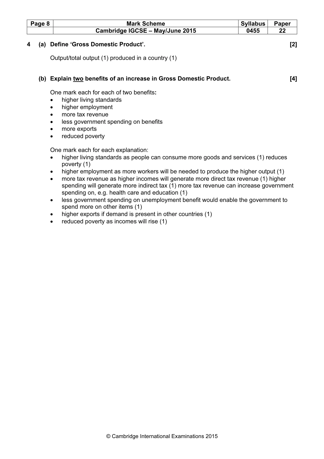 Mark scheme, page 8 of 14