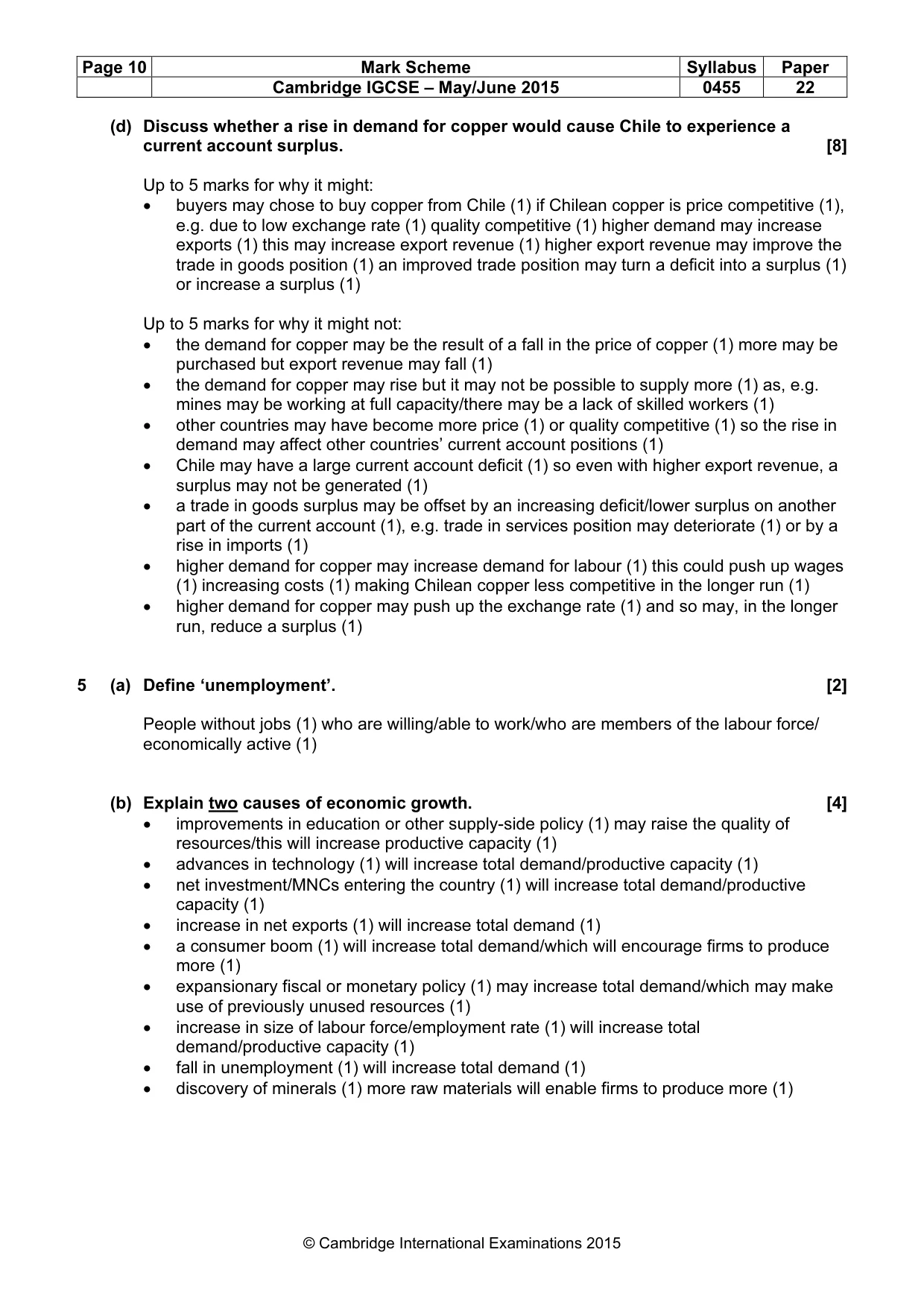 Mark scheme, page 10 of 14