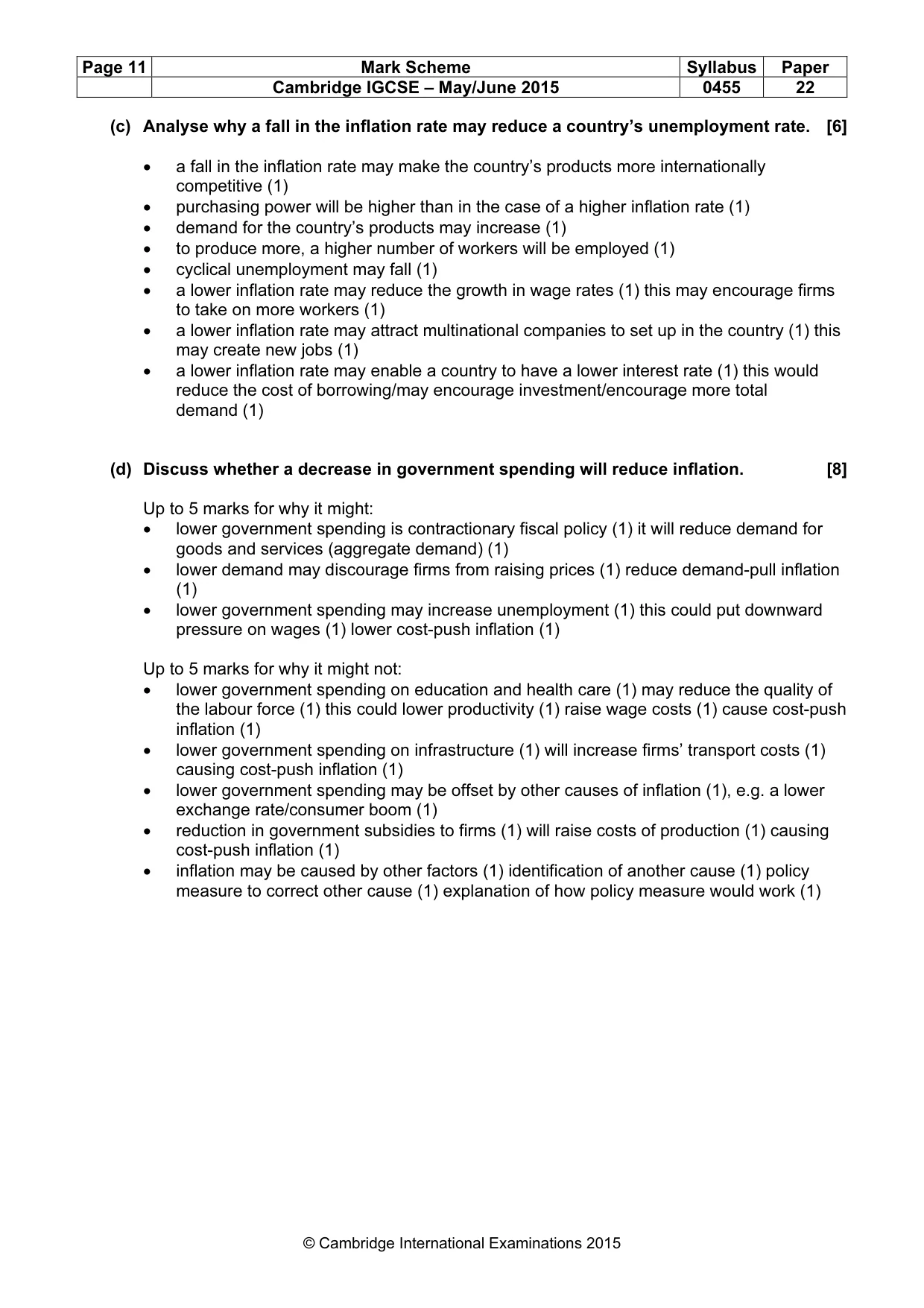 Mark scheme, page 11 of 14