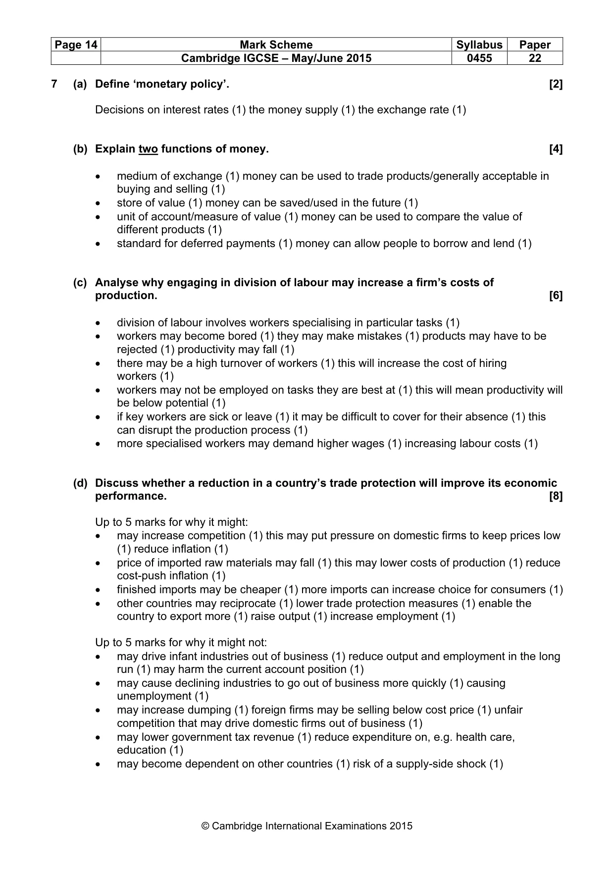 Mark scheme, page 14 of 14