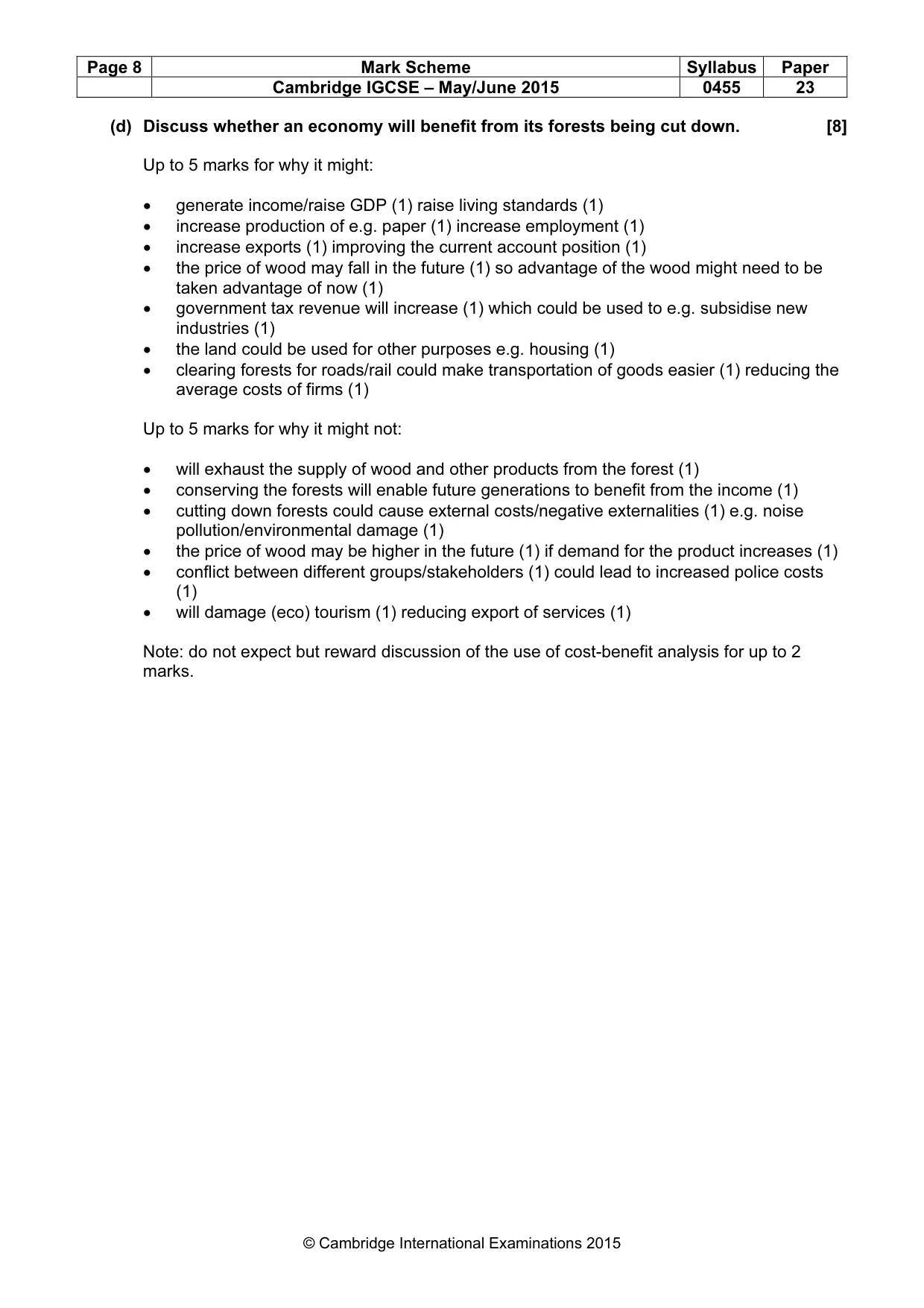 Mark scheme, page 8 of 16