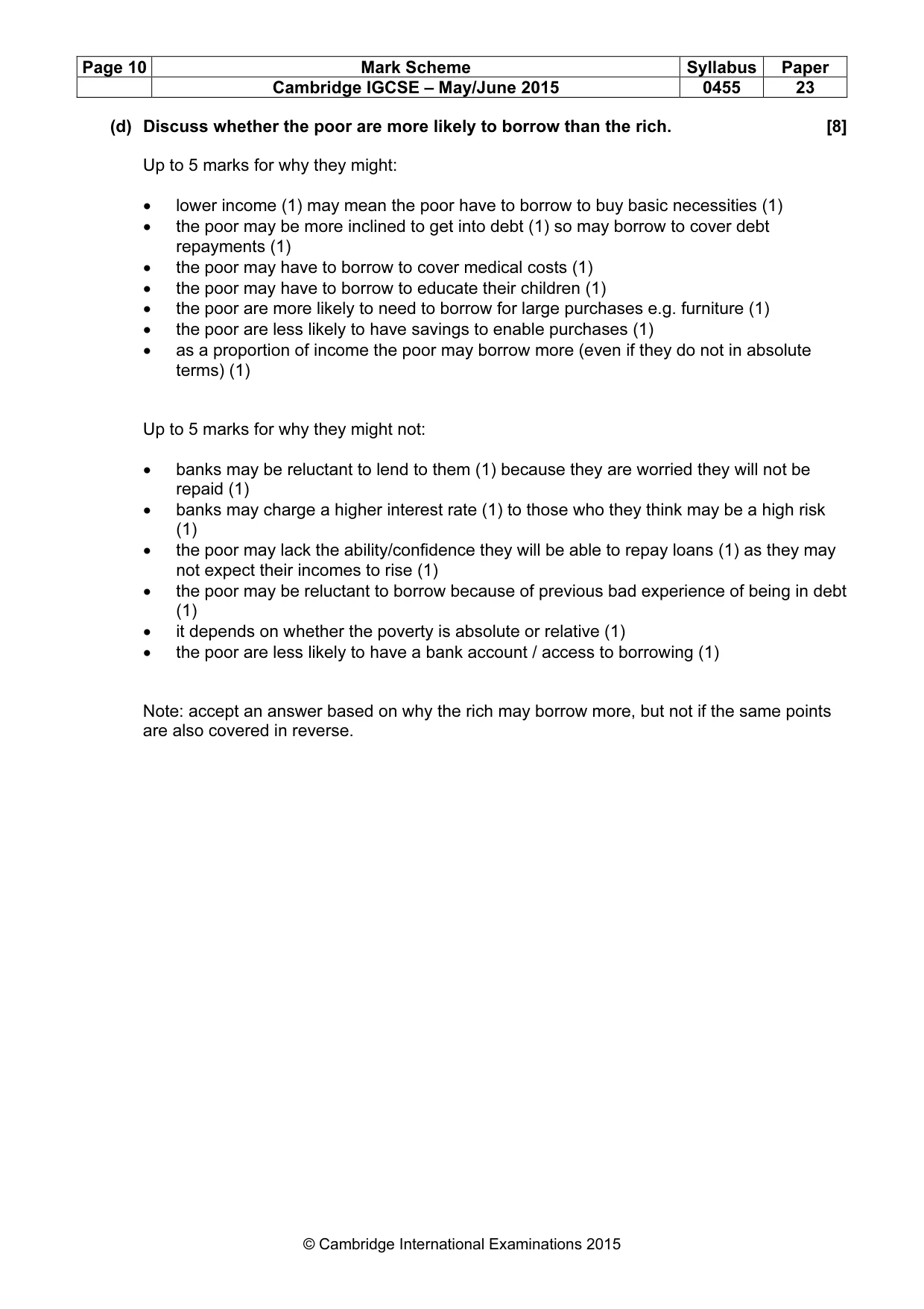 Mark scheme, page 10 of 16