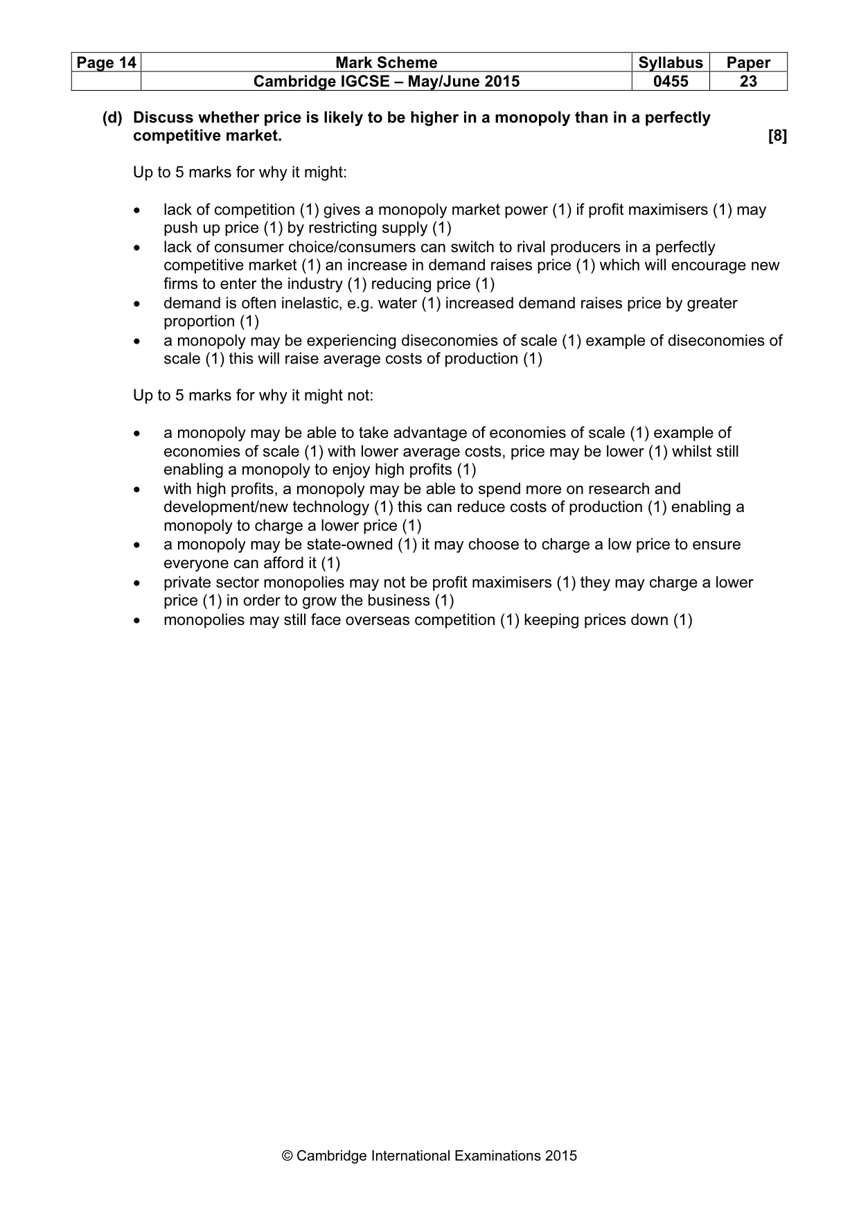 Mark scheme, page 14 of 16