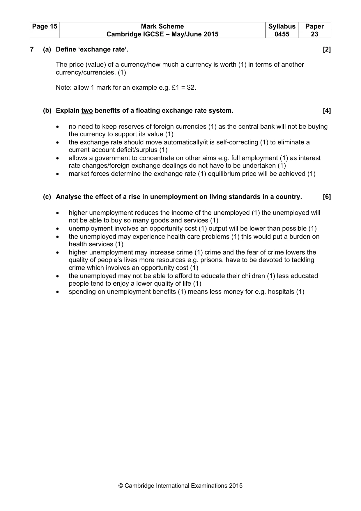 Mark scheme, page 15 of 16