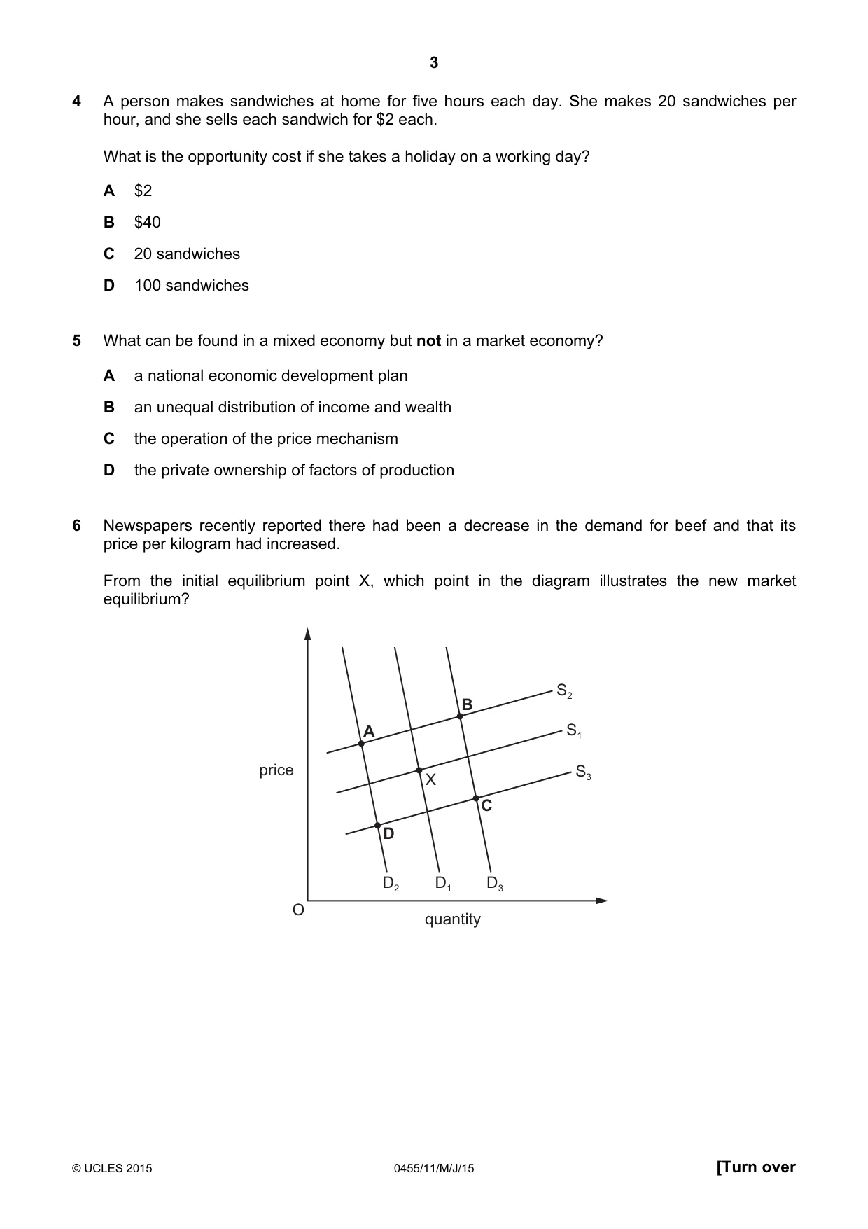 Cambridge IGCSE Economics 0455 2015 May/June Paper 1 · Variant 1 question paper, page 3 of 12
