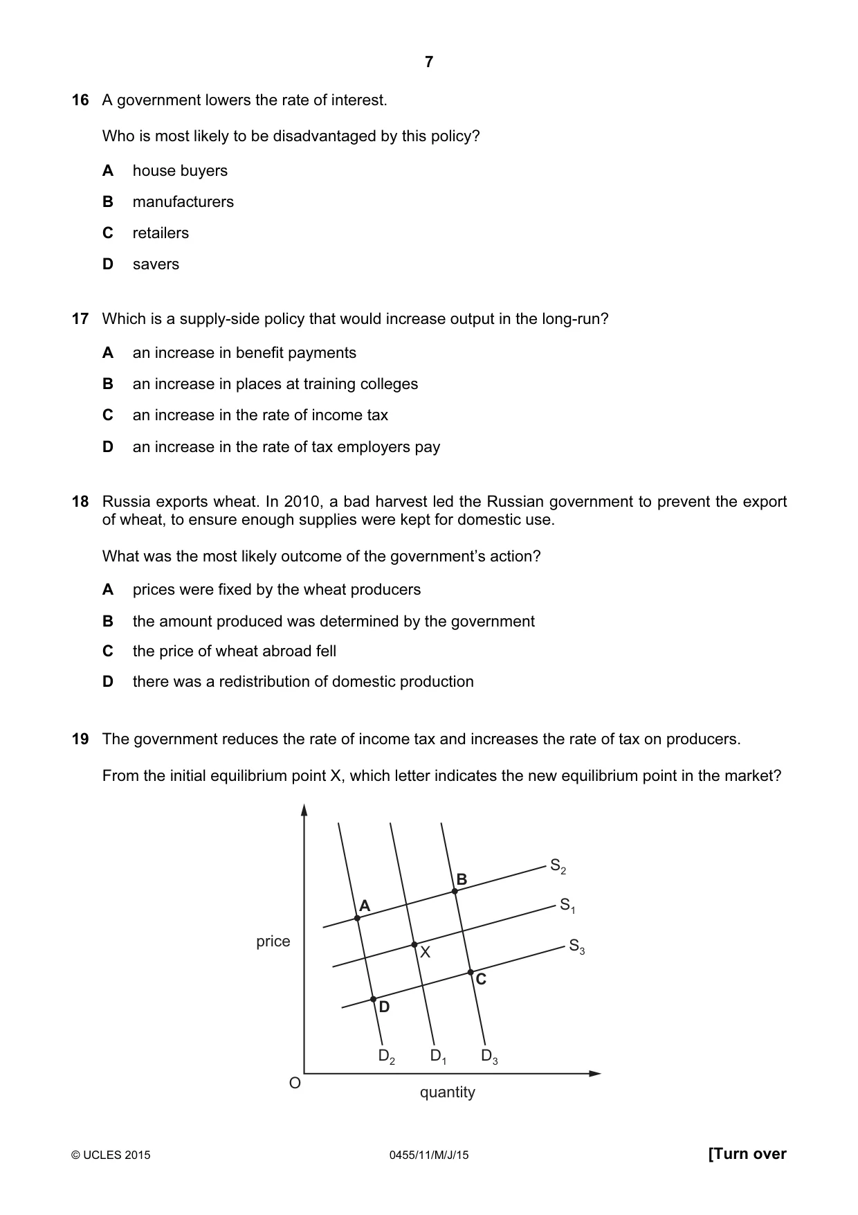 Cambridge IGCSE Economics 0455 2015 May/June Paper 1 · Variant 1 question paper, page 7 of 12