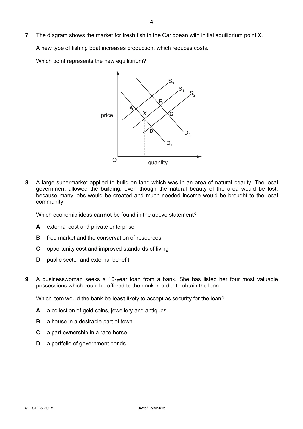 Cambridge IGCSE Economics 0455 2015 May/June Paper 1 · Variant 2 question paper, page 4 of 12