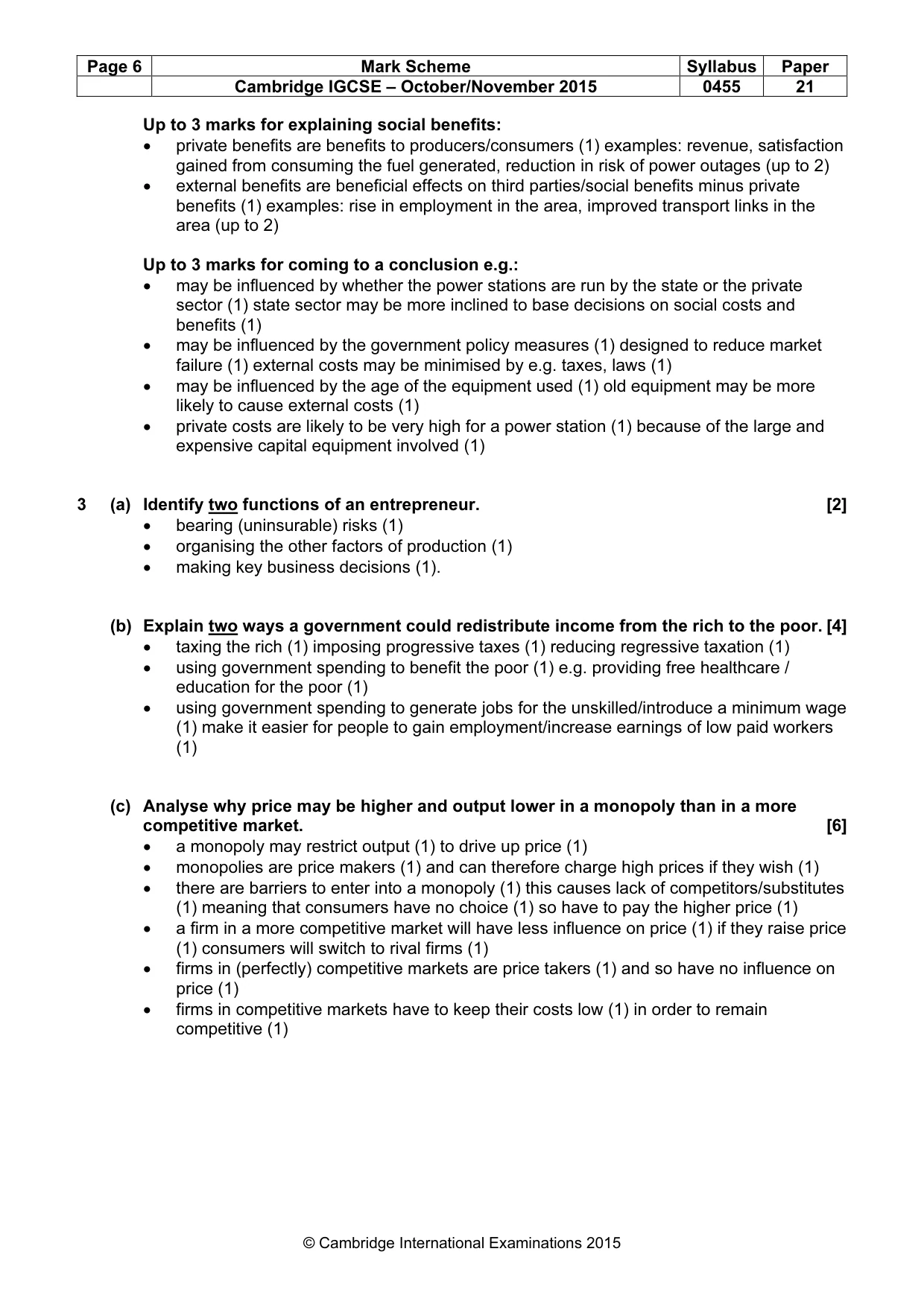 Mark scheme, page 6 of 12